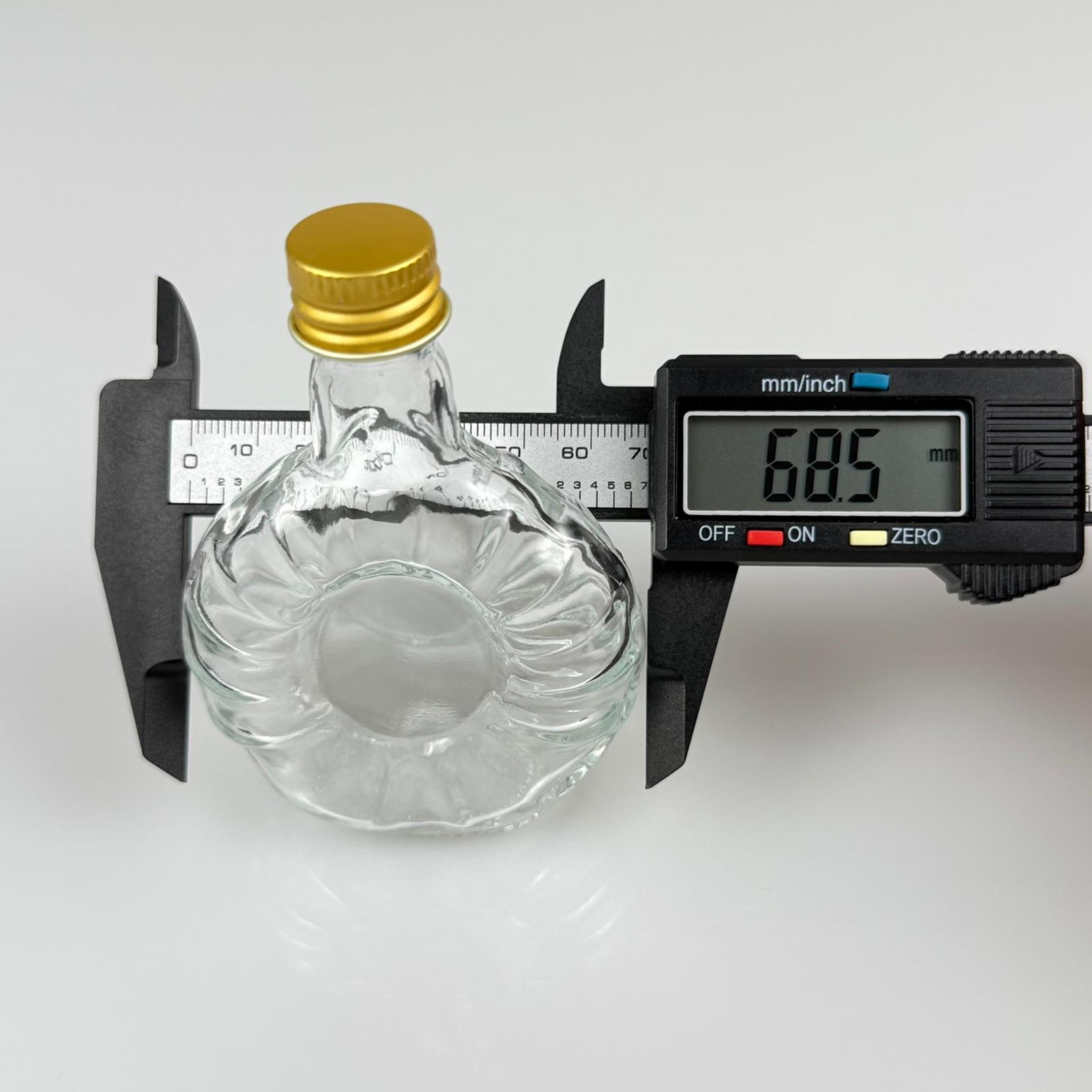 50 CC BOĞAZLI YASSI CAM ŞİŞE - GOLD METAL KAPAKLI - 50 ML PRESTİJLİ ŞİŞE