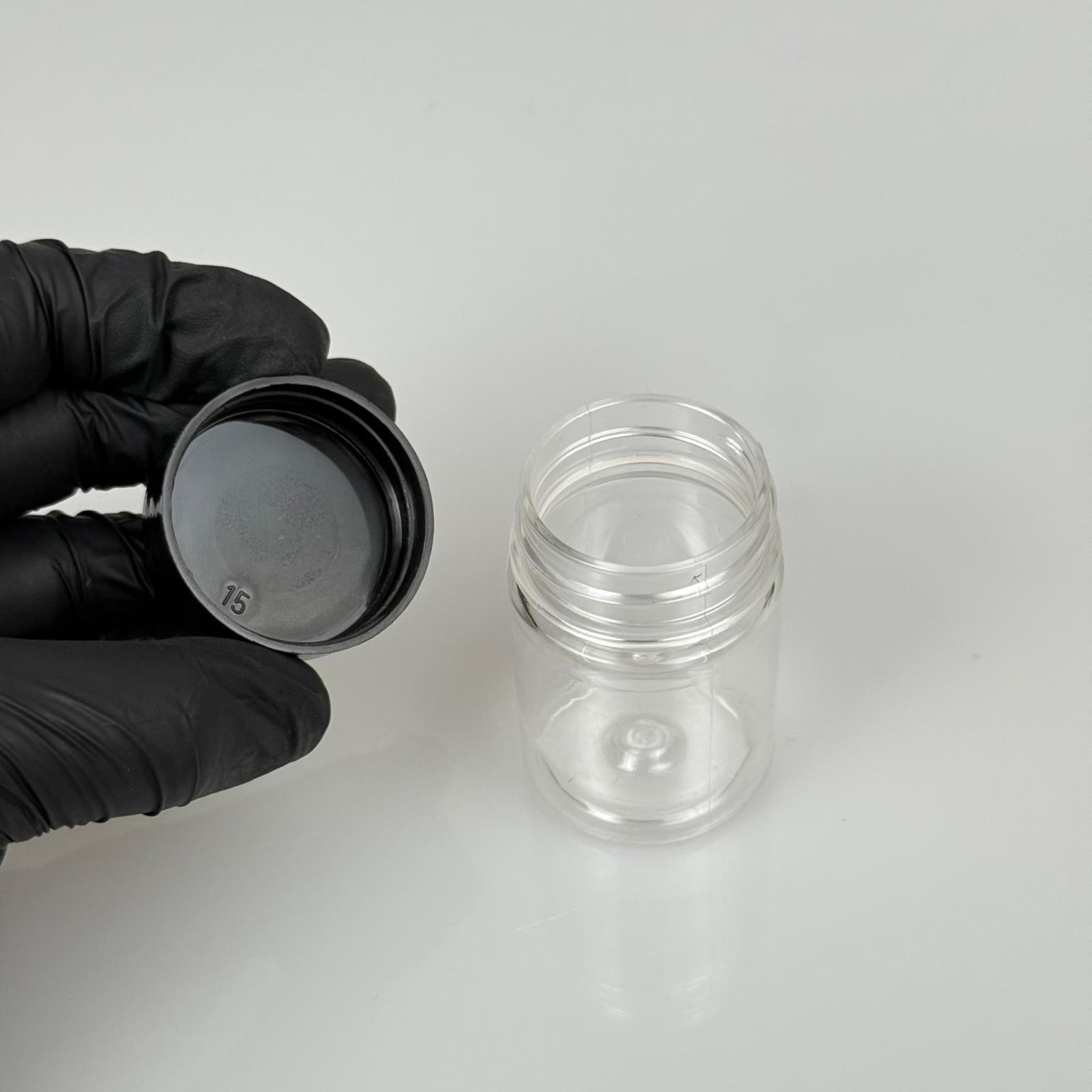 50 CC PET ŞİŞE GENİŞ AĞIZLI  - SİYAH KAPAKLI  - 50 ML PLASTİK NUMUNE KAVANOZU, MİNİ TABLET KAVANOZU