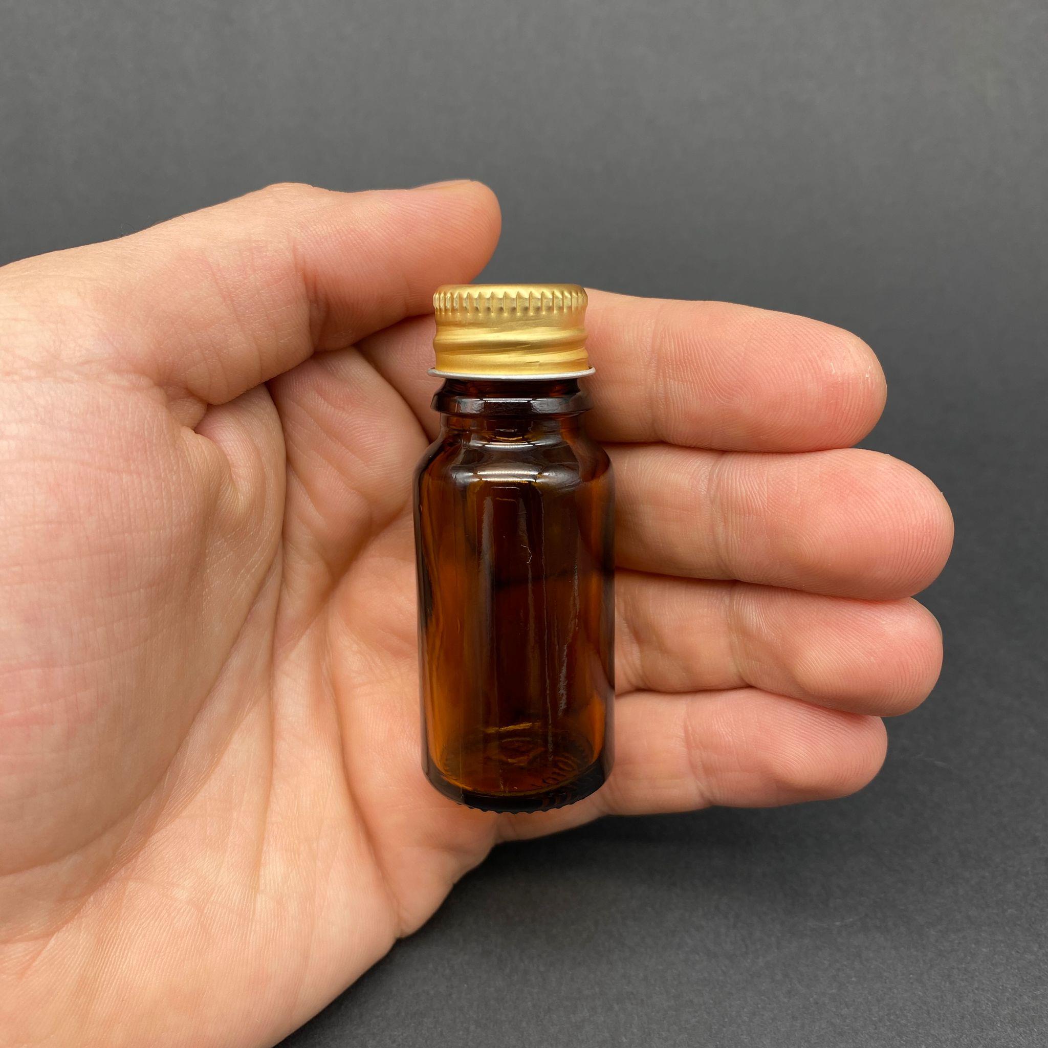 10 CC KAHVERENGİ CAM ŞİŞE - GOLD VİDALI METAL KAPAKLI - 10 ML AMBER STANDART CAM ŞİŞE