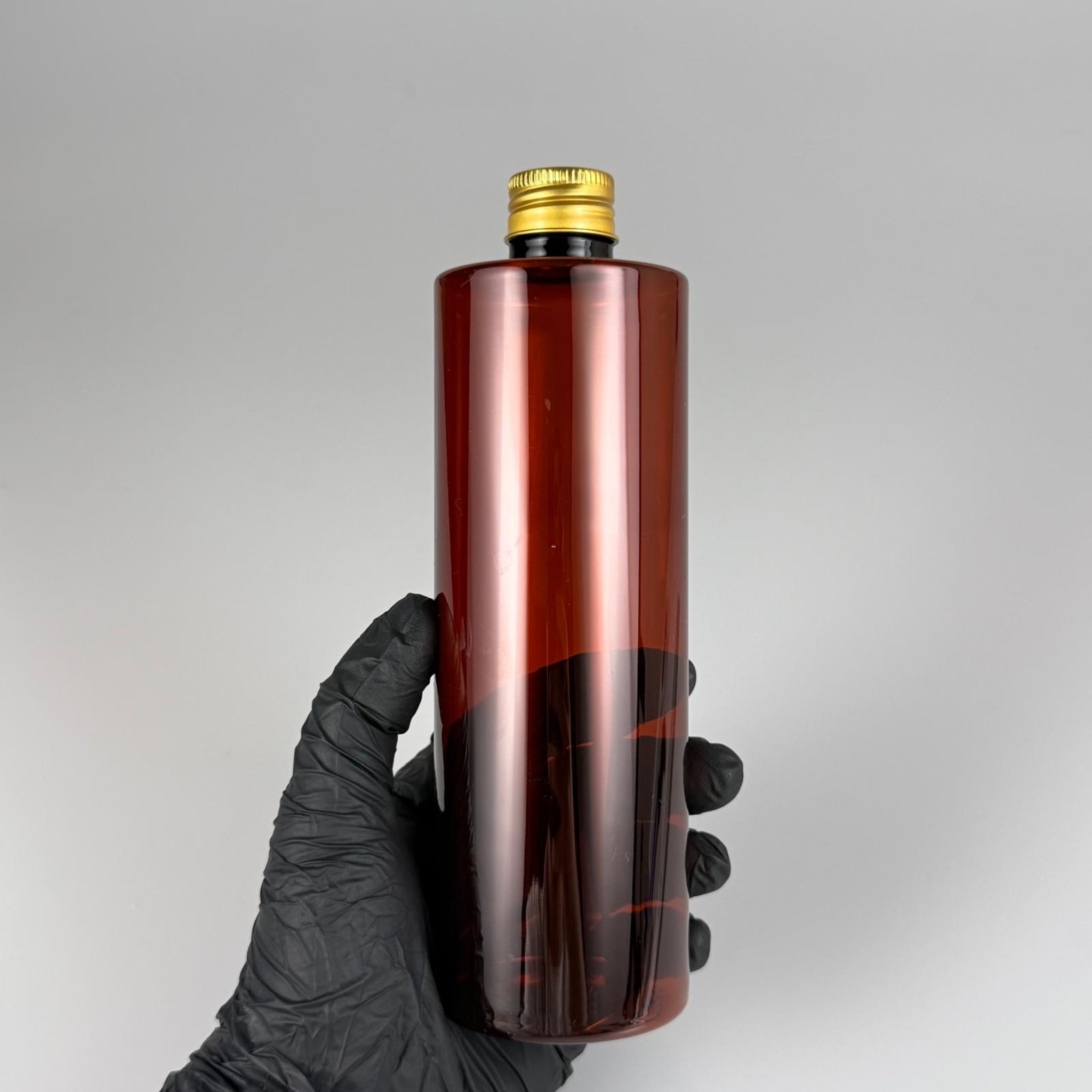 400 CC  AMBER KÜT BOYUNLU SİLİNDİR PET ŞİŞE (30 GR - 24 AĞIZ ) + KÖPÜK CONTALI GOLD METAL ALÜMİNYUM KAPAK + KOLONYA TIPALI TAKIM - 400 ML KAPAKLI KAHVERENGİ PLASTİK ŞİŞELER