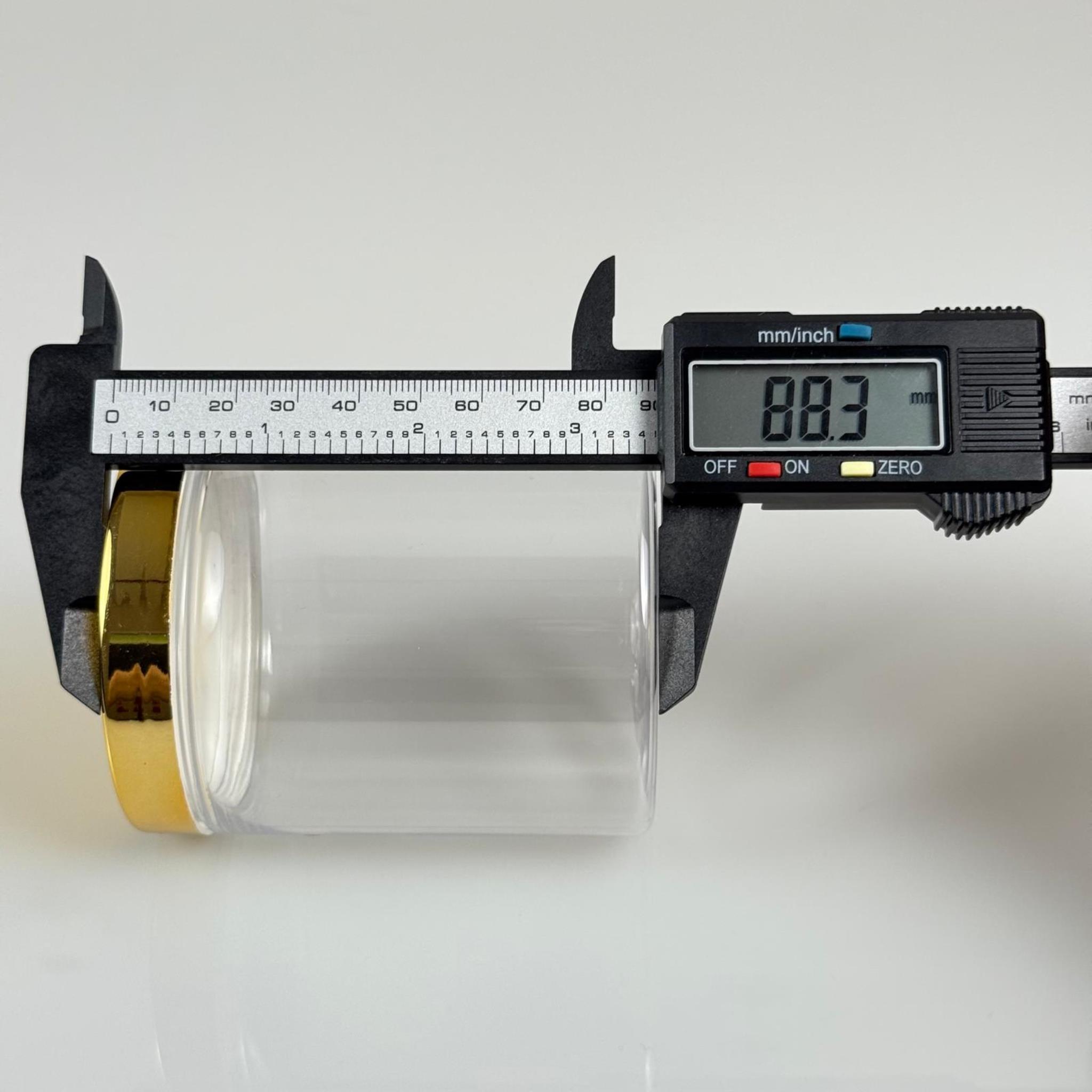 300 CC ŞEFFAF SERT PLASTİK KAVANOZ - GOLD KAPLAMALI PLASTİK KAPAKLI - 300 ML PLASTİK KREM KAVANOZU