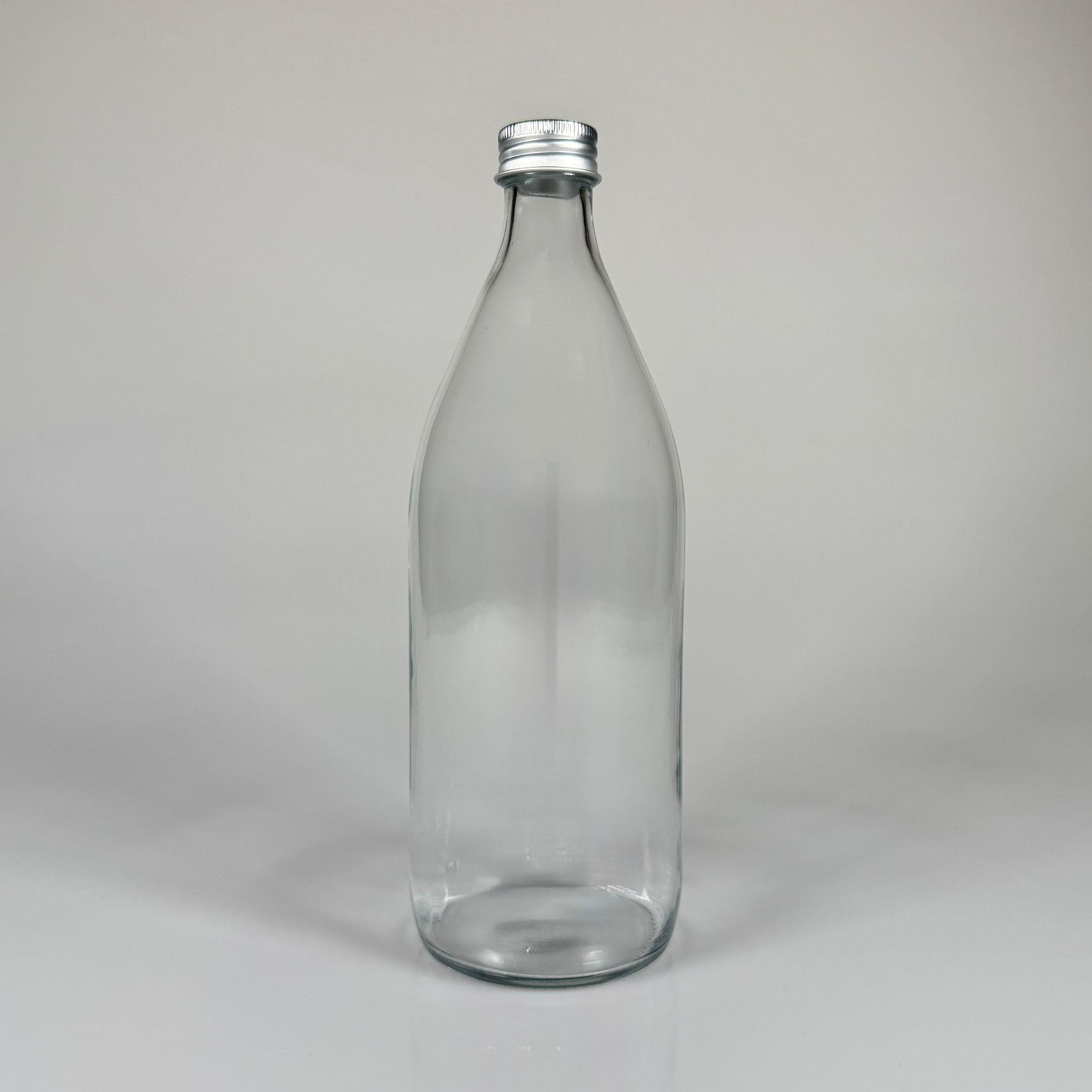 750 ML LÜKS CAM SU ŞİŞESİ - 750 CC BOŞ CAM SU ŞİŞELERİ - GÜMÜŞ ALÜMİNYUM METAL KAPAKLI (ELLE AÇILIP KAPANABİLİR) - RESTORAN, CAFE, OTEL VS İÇİN PREMİUM CAM ŞİŞE