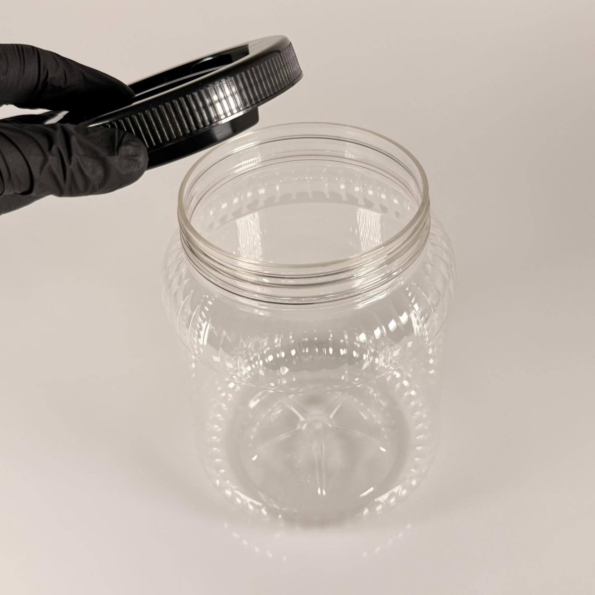 2 LİTRE PET KAVANOZ - SİYAH KAPAKLI - PLASTİK KAVANOZ - 2 LT PET BİDON - 2000 CC YUVARLAK KAVANOZ 110 MM AĞIZ- TURŞU, ZEYTİN VB İÇİN BOŞ PLASTİK BİDONLARI