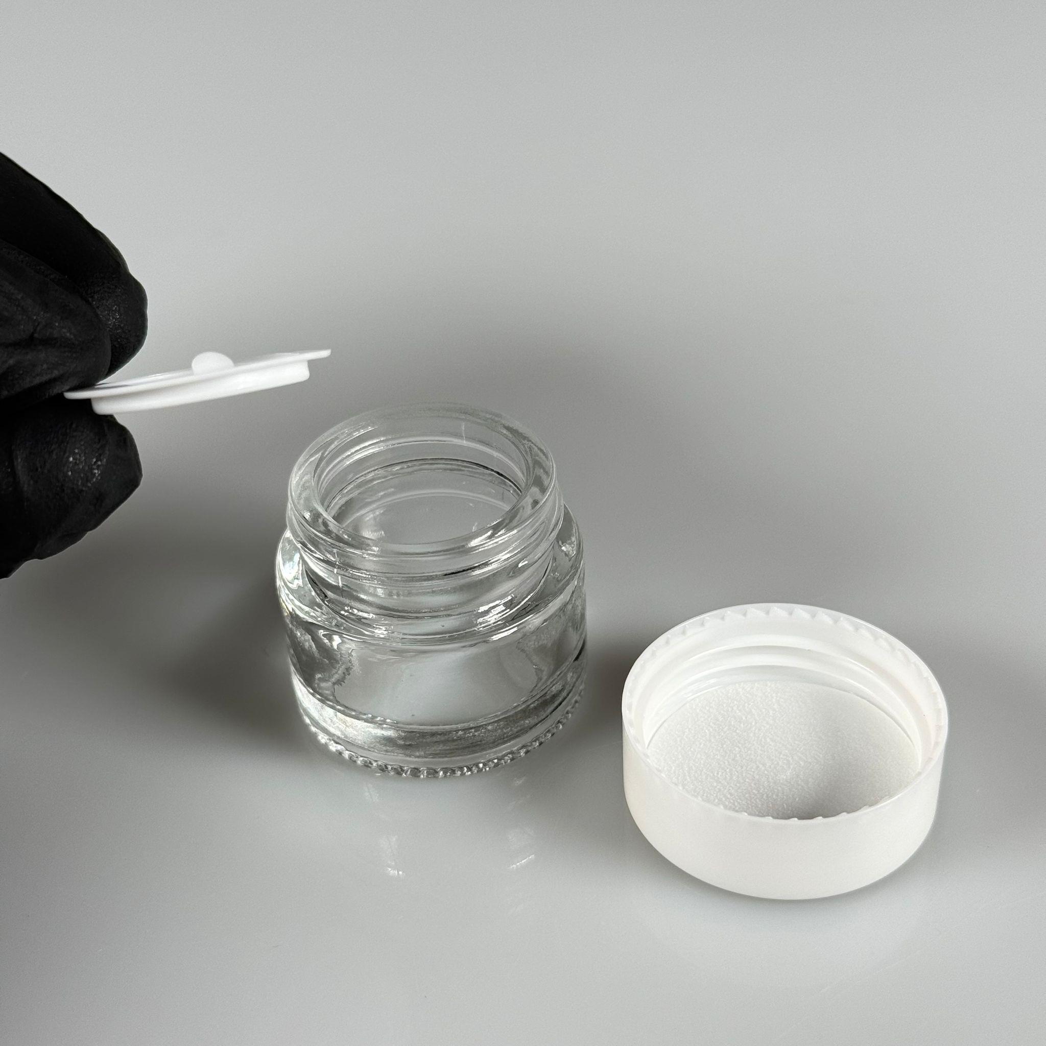 10 CC CAM ŞEFFAF KREM KAVANOZU - BEYAZ KAPAKLI İÇ CONTALI - 10 ML SAYDAM KREM KAVANOZU