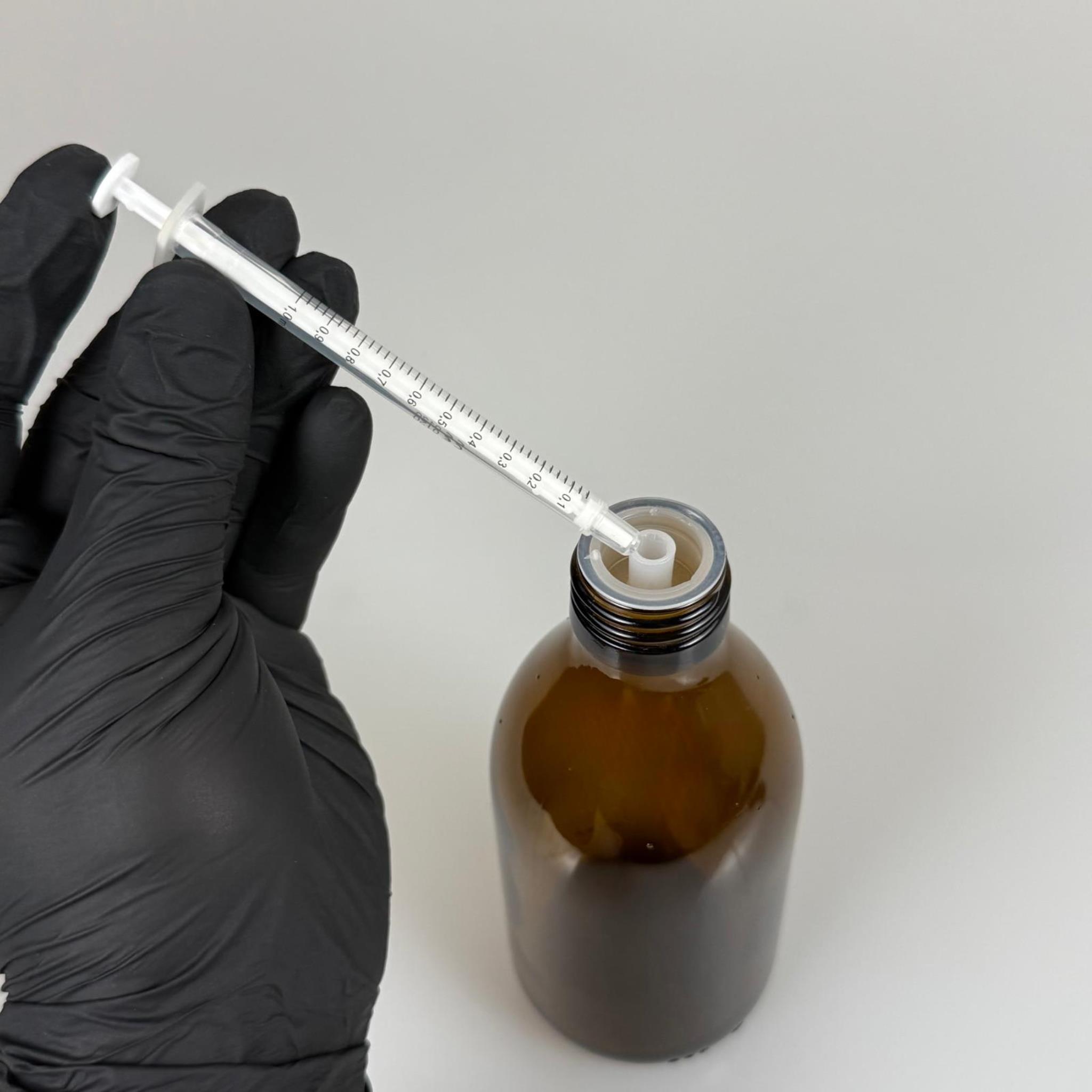 250 ML CAM ECZA ŞİŞESİ + 1 ML DOZAJ PİPETİ + DOZAJ TIPASI + CONTALI PLASTİK KAPAK TAKIM