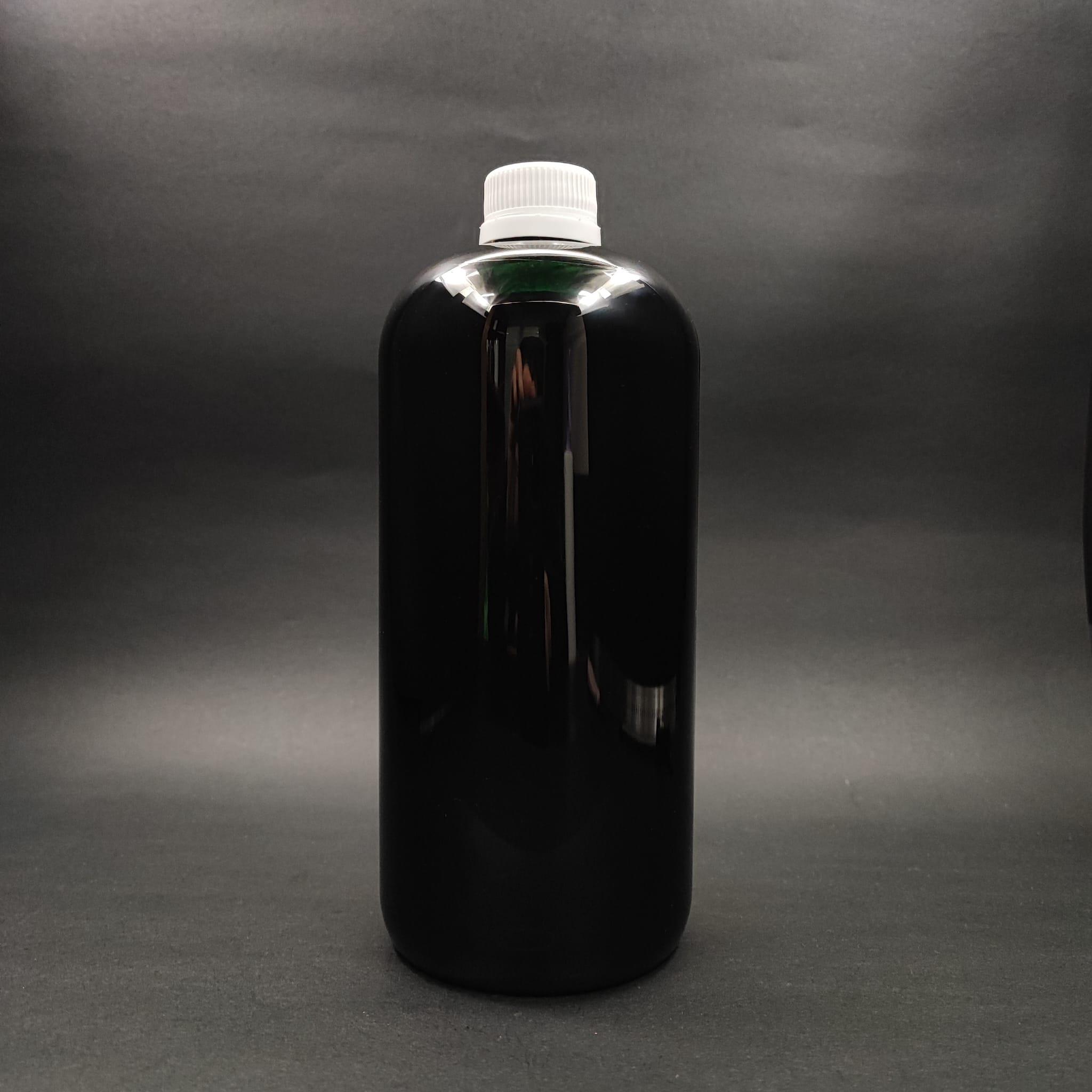 1000 CC SİYAH PLASTİK ŞİŞE - BEYAZ KİLİTLİ CONTALI KAPAKLI - 1000 ML SİYAH BOŞ PET ŞİŞE