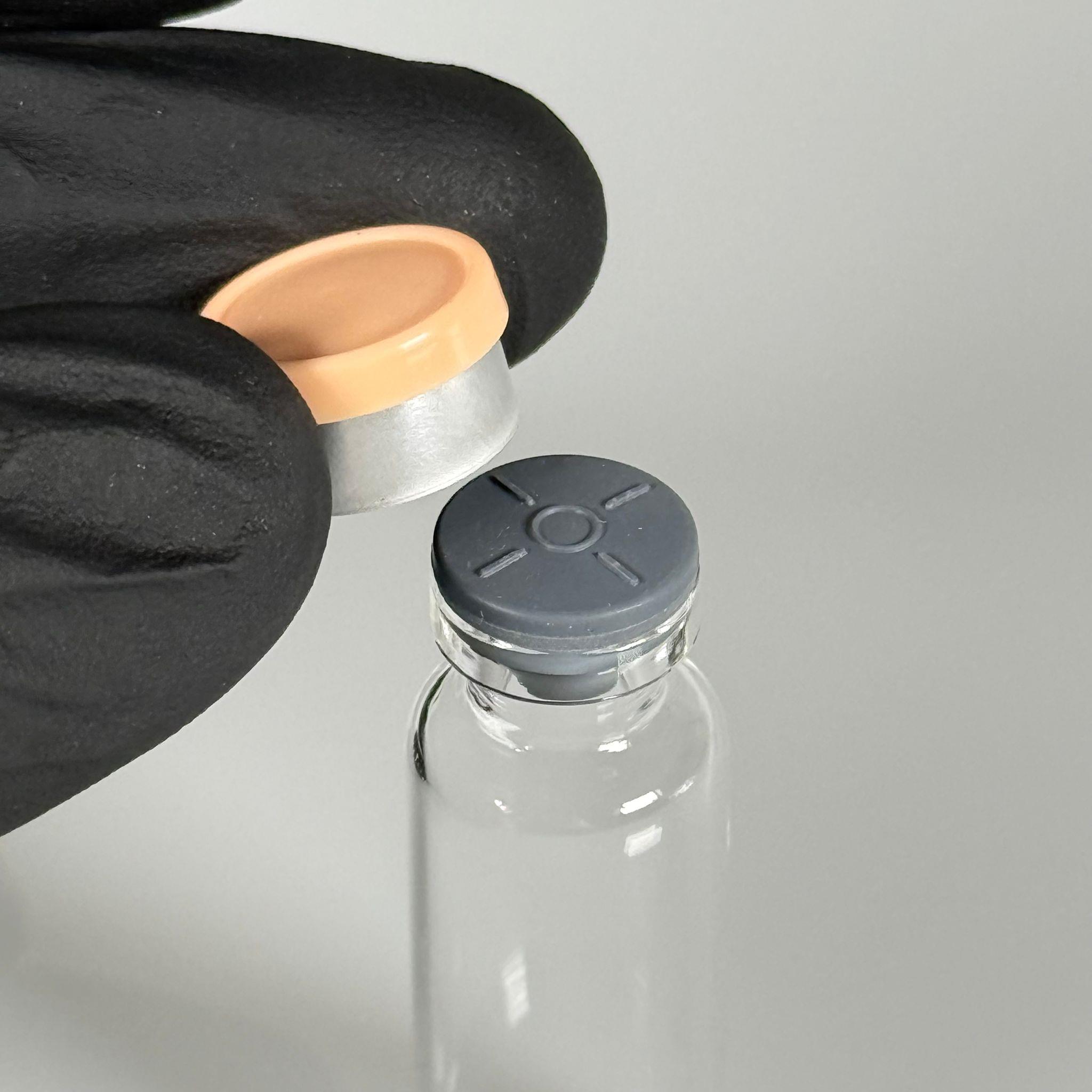 4 ML vial flakon şişe - 13 ağız 4 cc şeffaf cam ilaç şişesi + kauçuk butil enjektör tıpası + bej alüminyum kapaklı takım