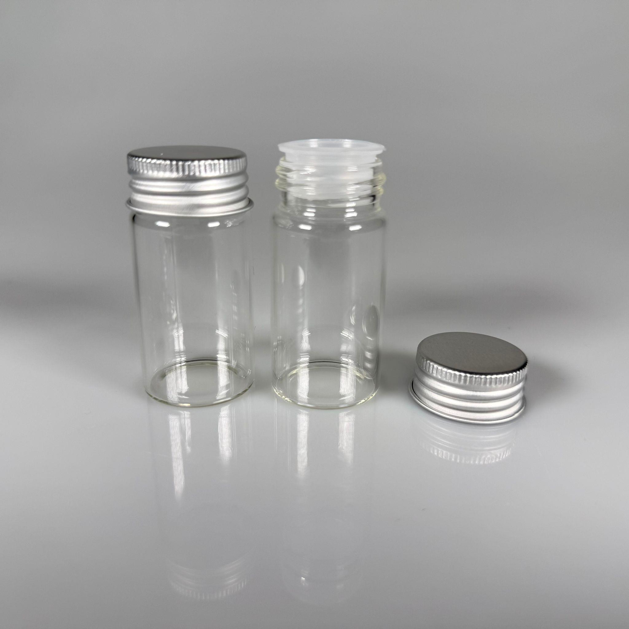 30 CC CAM KAVANOZ + GÜMÜŞ METAL KAPAK + SIZDIRMAZ KÖR TIPA TAKIM