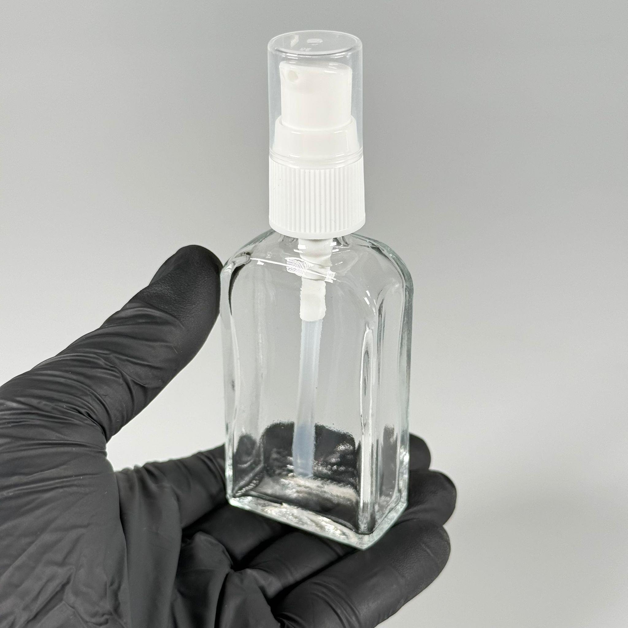 40 CC KÖŞELİ DİKDÖRTGEN CAM ŞİŞE - BEYAZ  LOSYON POMPALI - 40 ML PRESTİJLİ ŞİŞE