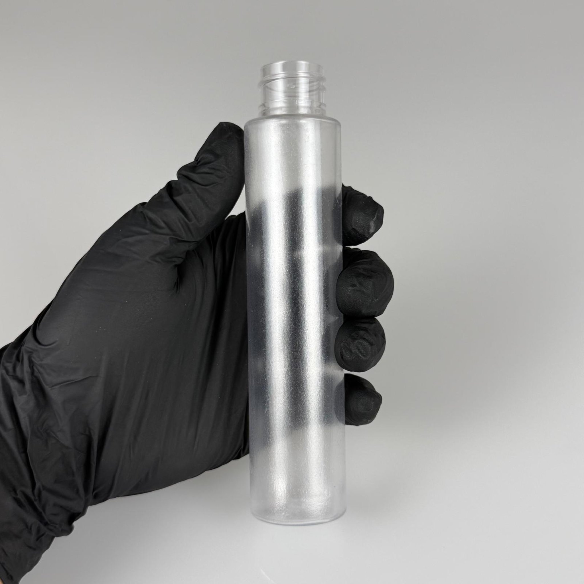 100 CC UZUN SİLİNDİR BUĞULU PET ŞİŞE (24 GR) - 24 MM AĞIZ KAPAKSIZ - 100 ML BİBERİYE SUYU, LAVANTA YAĞI, SAÇ SERUM, TONİK VB İÇİN PLASTİK KOZMETİK AMBALAJLARI