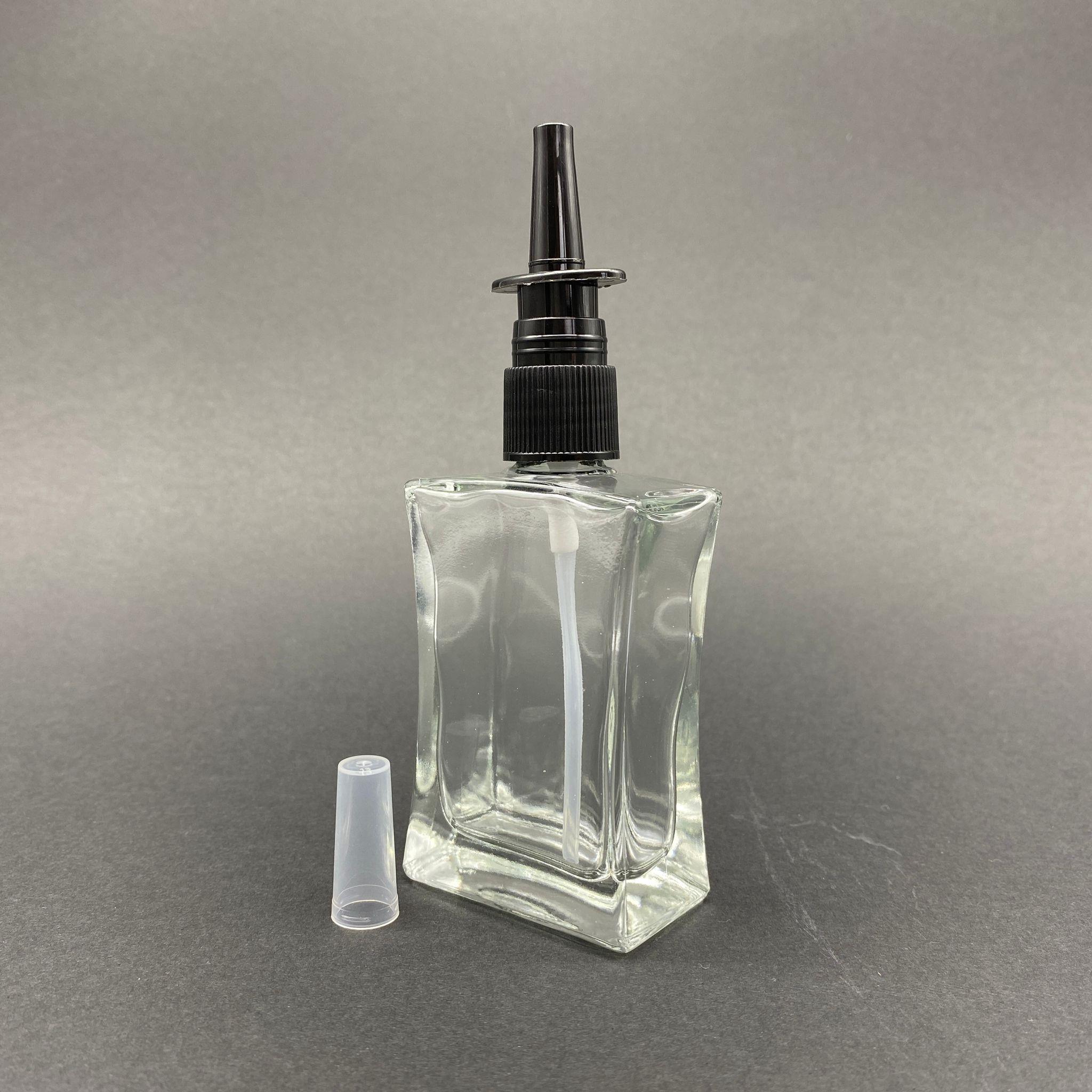 50 CC KÖŞELİ CAM ŞİŞE - SİYAH NAZAL BURUN SPREYLİ TAKIM - 50 ML BURUN SPREYLİ CAM ŞİŞE - 1. KALİTE İTHAL CAM