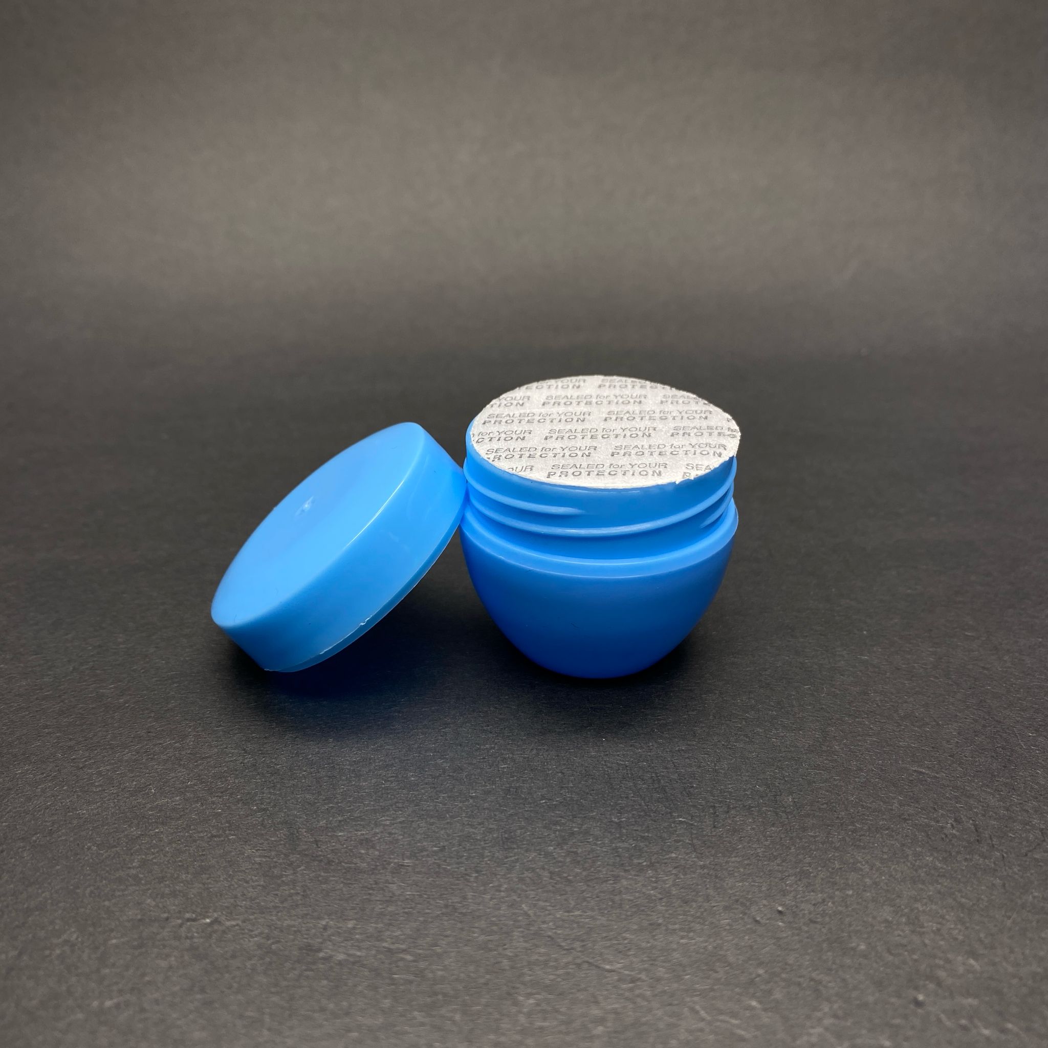 20 CC MAVİ PLASTİK KAVANOZ - KREM KAVANOZU  -  20 ML KENDİNDEN YAPIŞKANLI SIZDIRMAZ KÖPÜK CONTALI UFAK KREM KAVANOZU