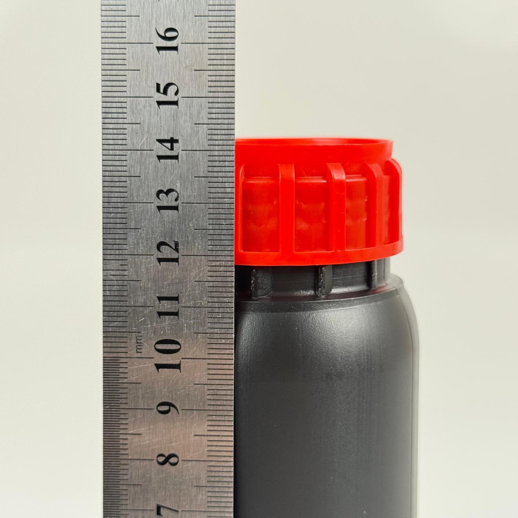 0,25 LT ZİRAİ İLAÇ BİDONU SİYAH + KIRMIZI ALÜMİNYUM FOLYOLU İNDİKSİYON CONTA SK50 KAPAK - 250 CC PE POLİETİLEN TARIM BİDON