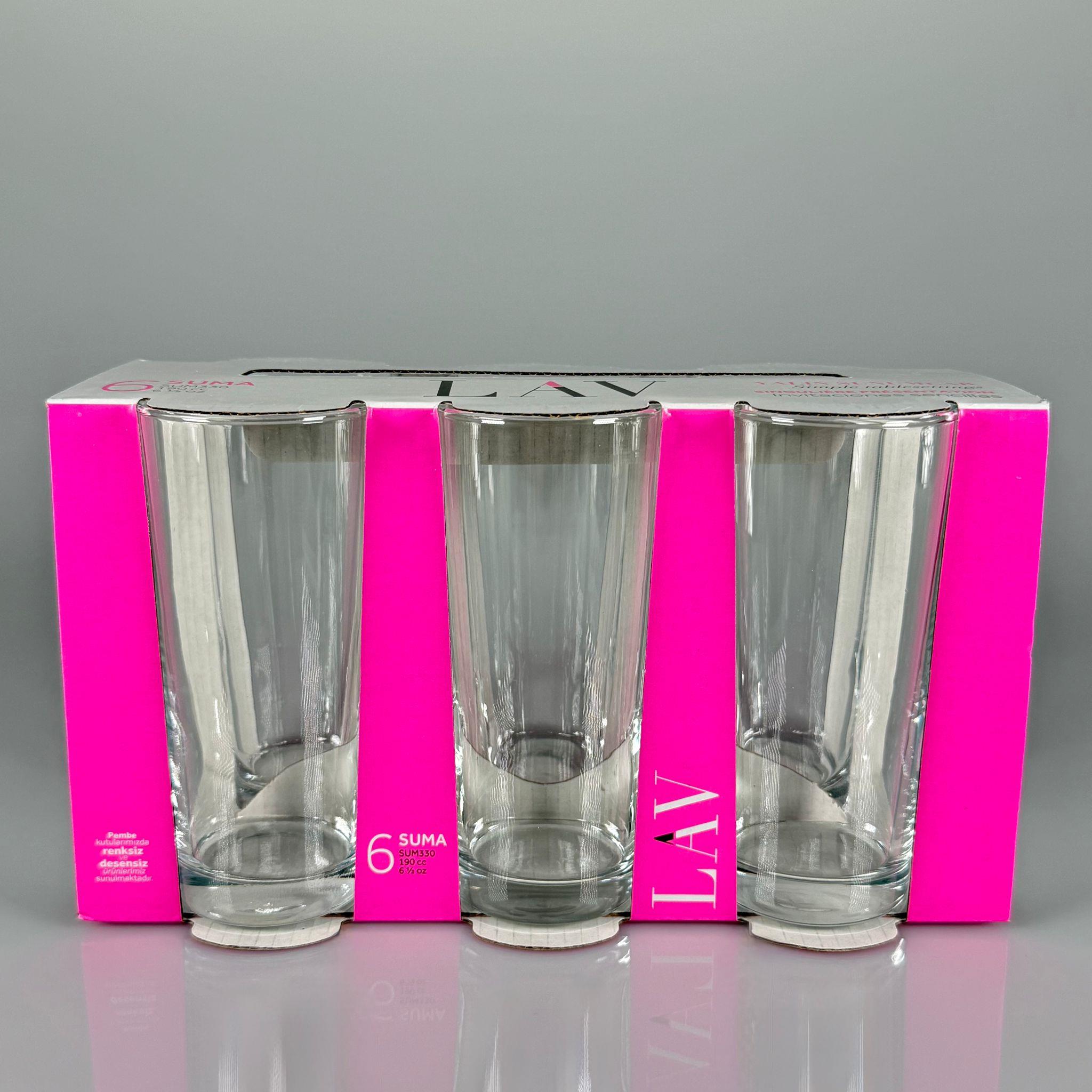 LAV SUM330 LİMONATA BARDAĞI 6'lı İNCE UZUN BARDAK