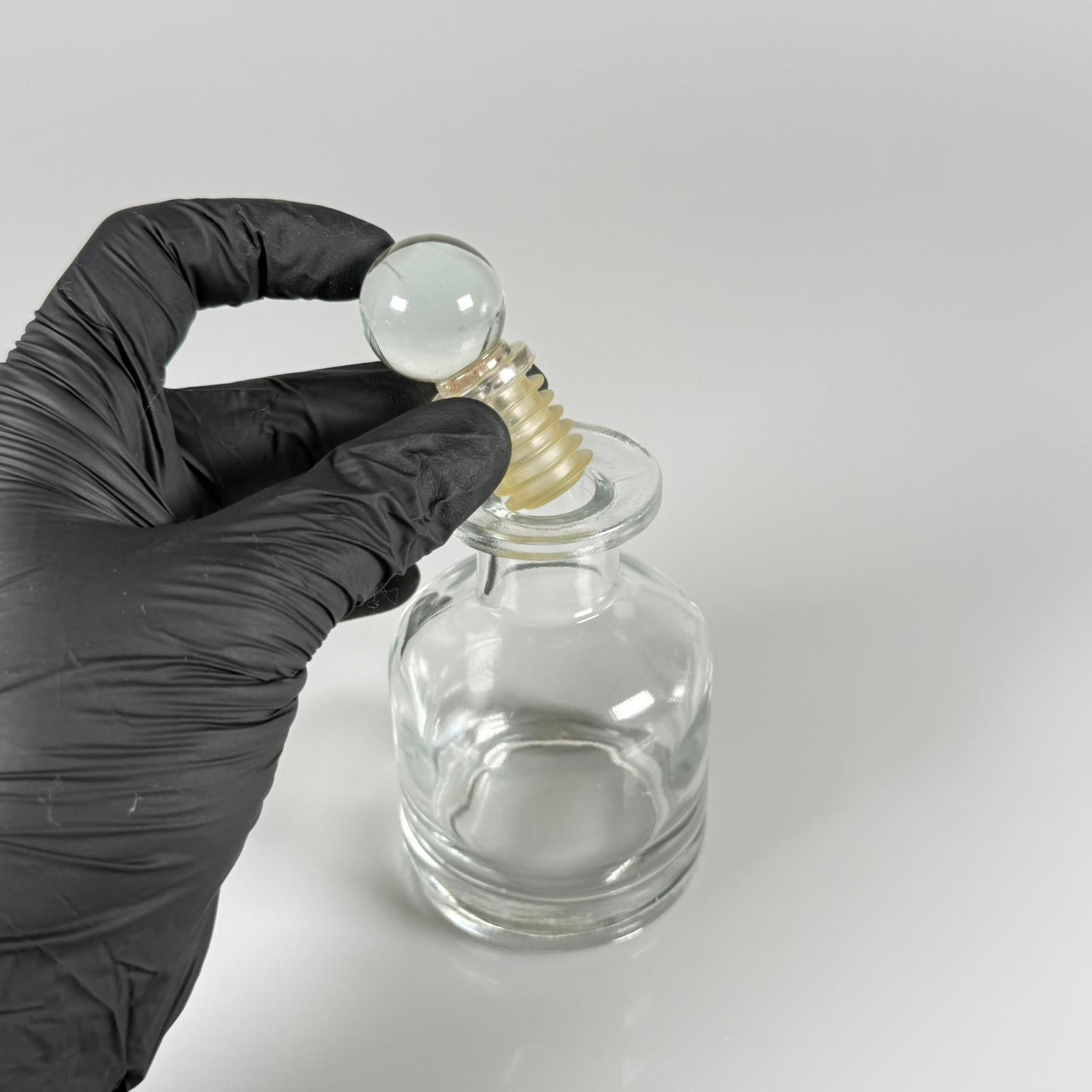 150 CC ŞEFFAF SİLİNDİR BAMBU CAM ESANS ŞİŞESİ - 150 ML KOKU, ESANS, PARFÜMERİ ŞİŞESİ - CAM TIPALI TAKIM