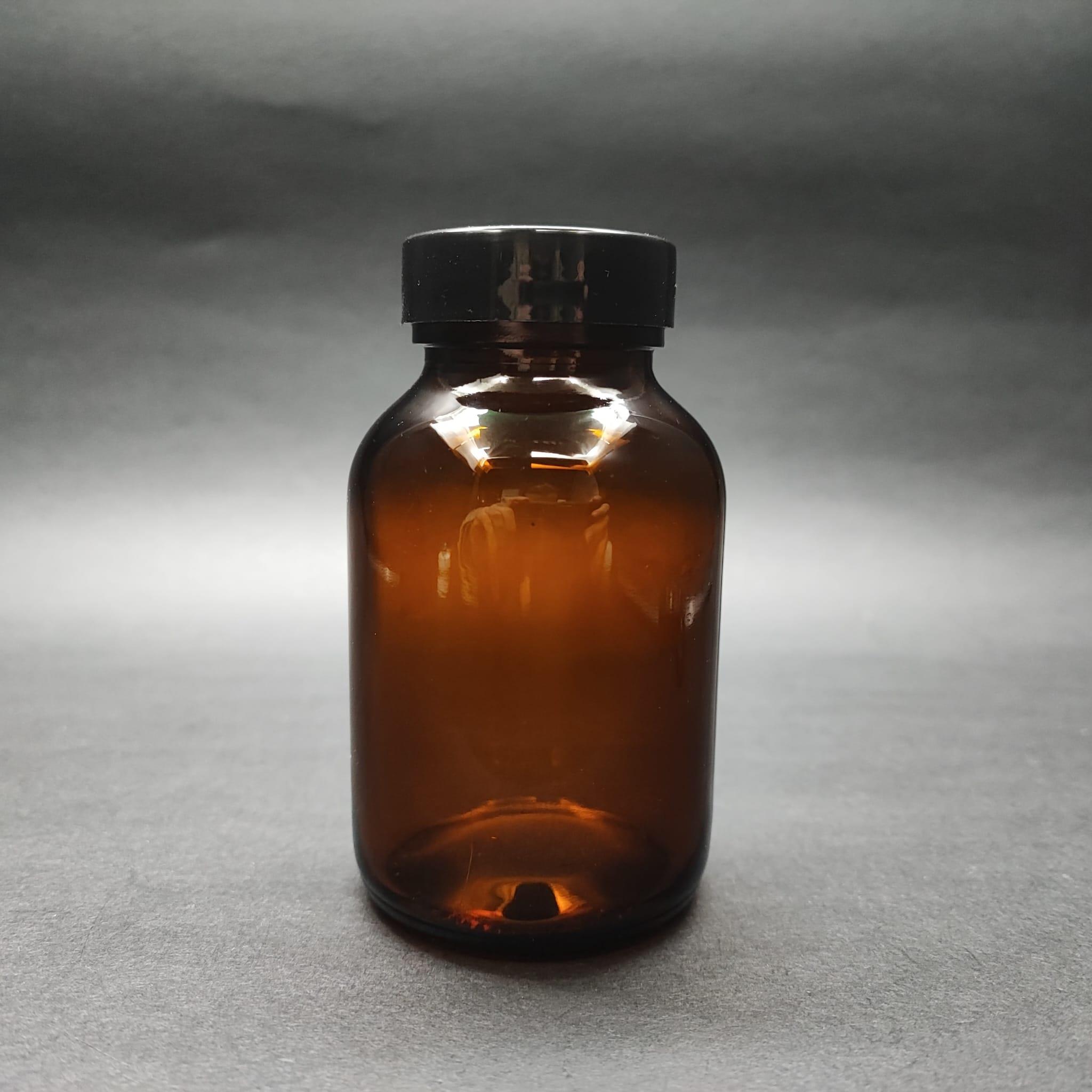 200 ML CAM TABLET ŞİŞE + SİYAH KAPAK - 200 CC AMBER ŞİŞECAM ECZA ŞİŞELERİ - ŞİŞECAM ÜRÜN KODU 716020