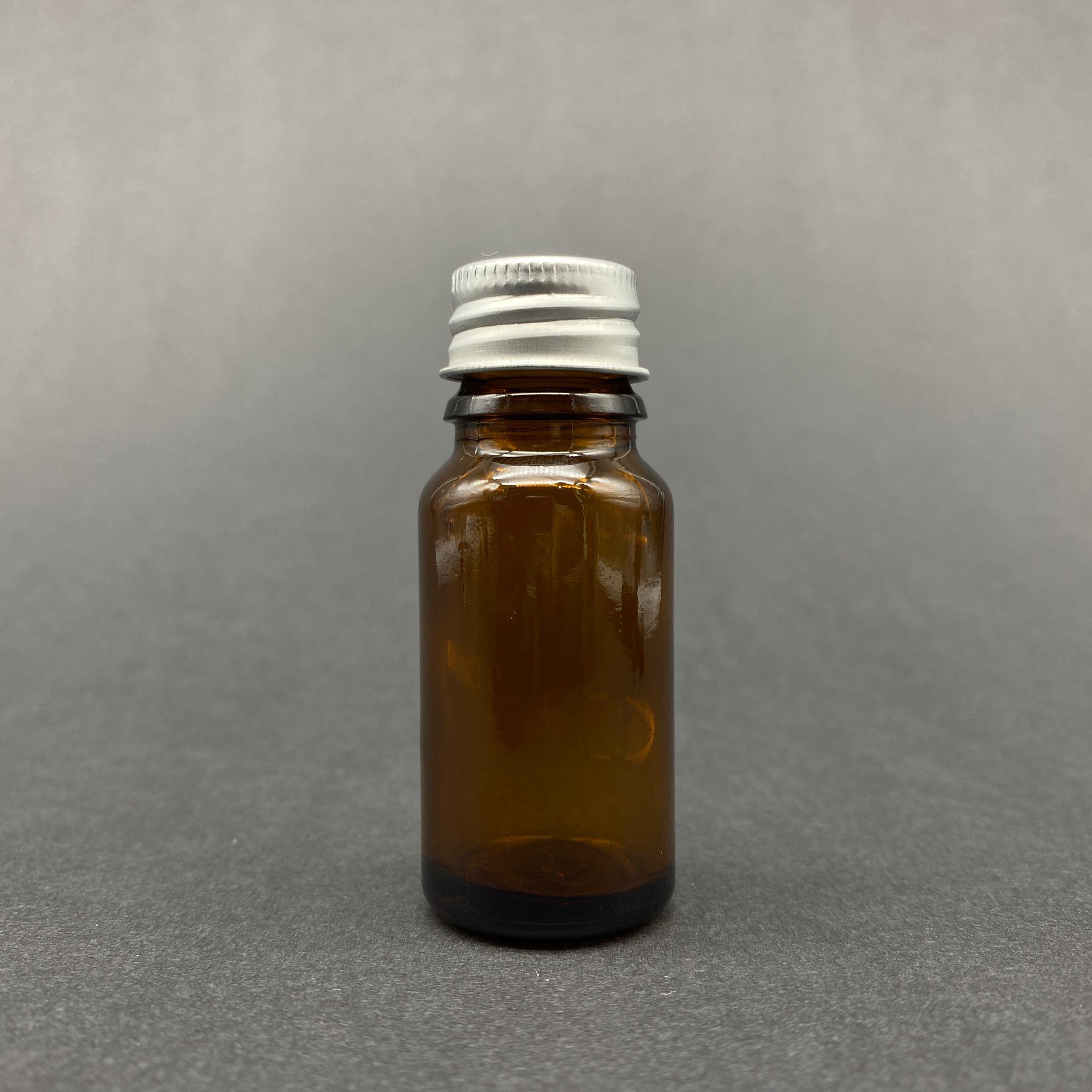 10 CC KAHVERENGİ CAM ŞİŞE - GÜMÜŞ VİDALI METAL KAPAKLI - 10 ML AMBER STANDART CAM ŞİŞE