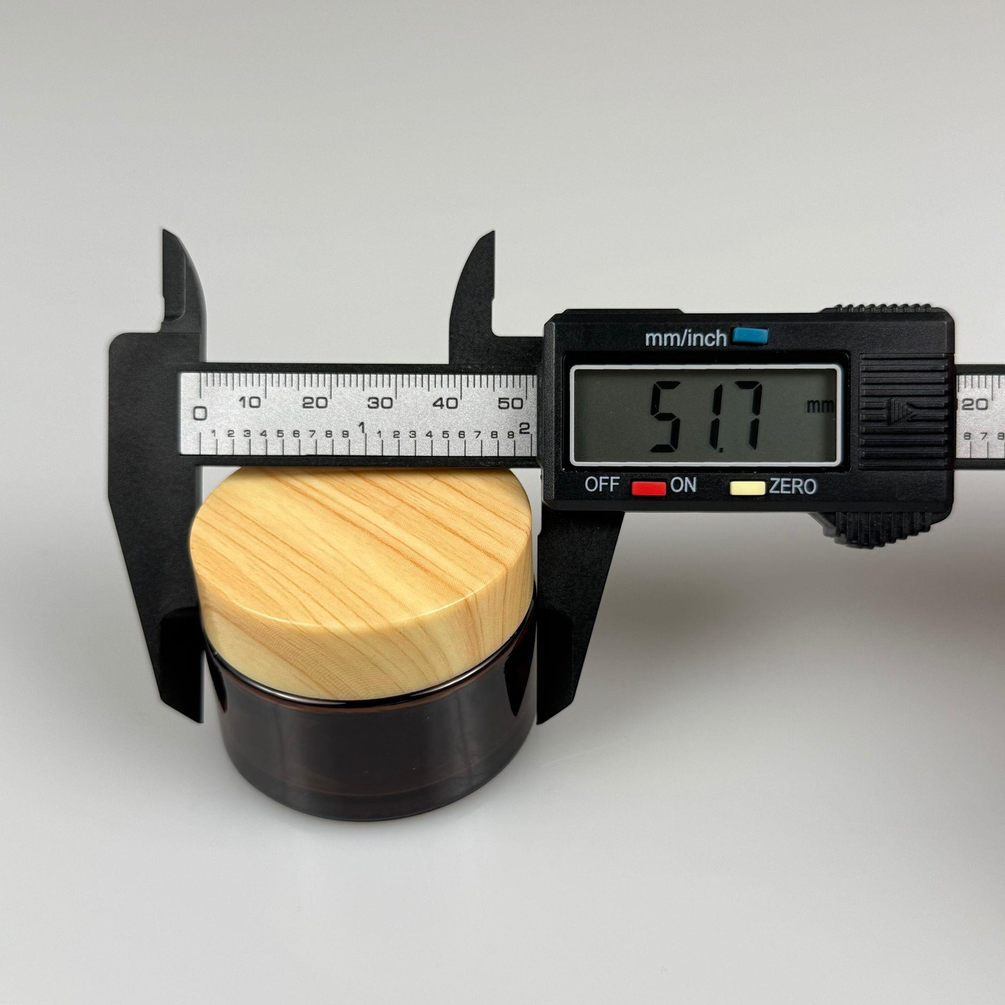 30 CC CAM AMBER KREM KAVANOZU - AHŞAP DESENLİ PLASTİK KAPAKLI İÇ CONTALI - 30 ML KAHVERENGİ CAM KAVANOZ  - KOZMETİK KAVANOZ