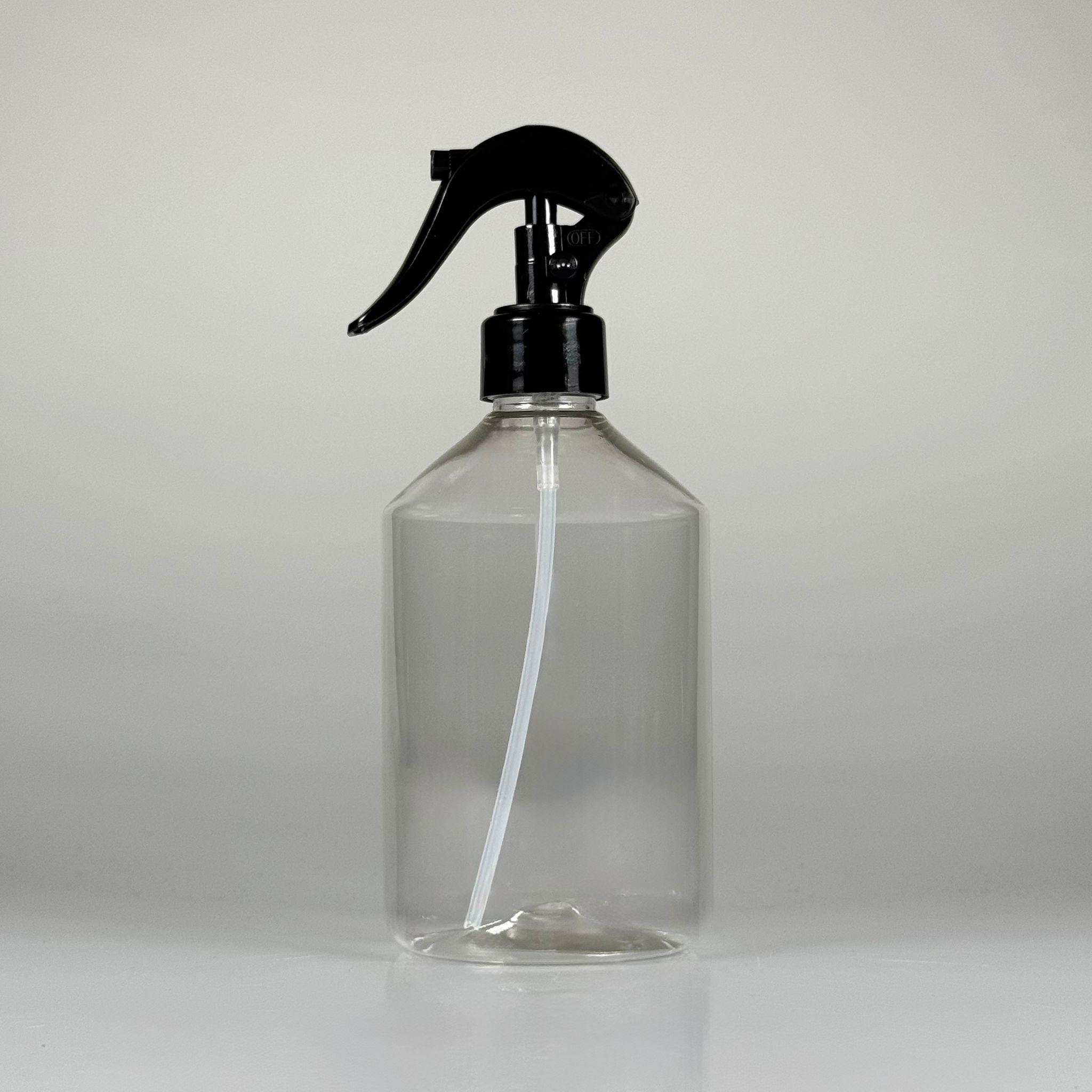 500 CC KÜT BOYUNLU ŞEFFAF PET ŞİŞE  - SİYAH TRİGER SPREYLİ (DUMAN ŞEKLİNDE PÜSKÜRTÜR) - 500 ML KALIN PET ŞİŞE