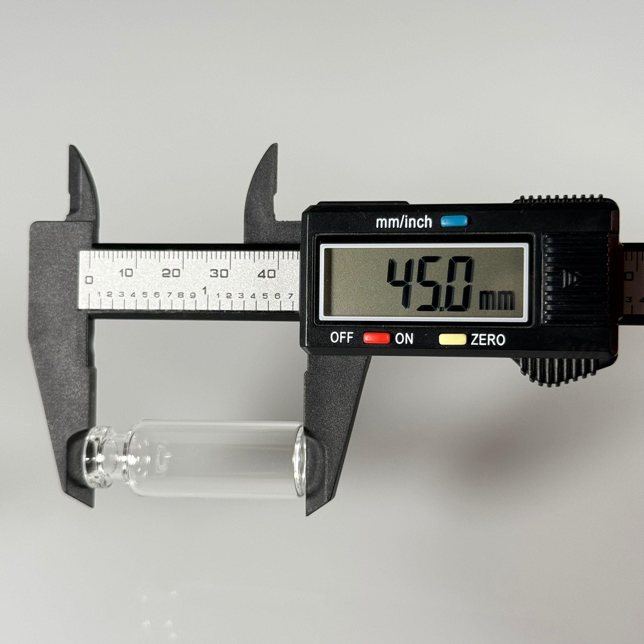 BOROSİLİKAT ŞEFFAF CAM ŞİŞE - 4 CC - 16x45 MM - ÇEKME CAM BORU FLAKON İNCE PENİSİLİN ŞİŞESİ - AĞIZ ÇAPI 13 MM