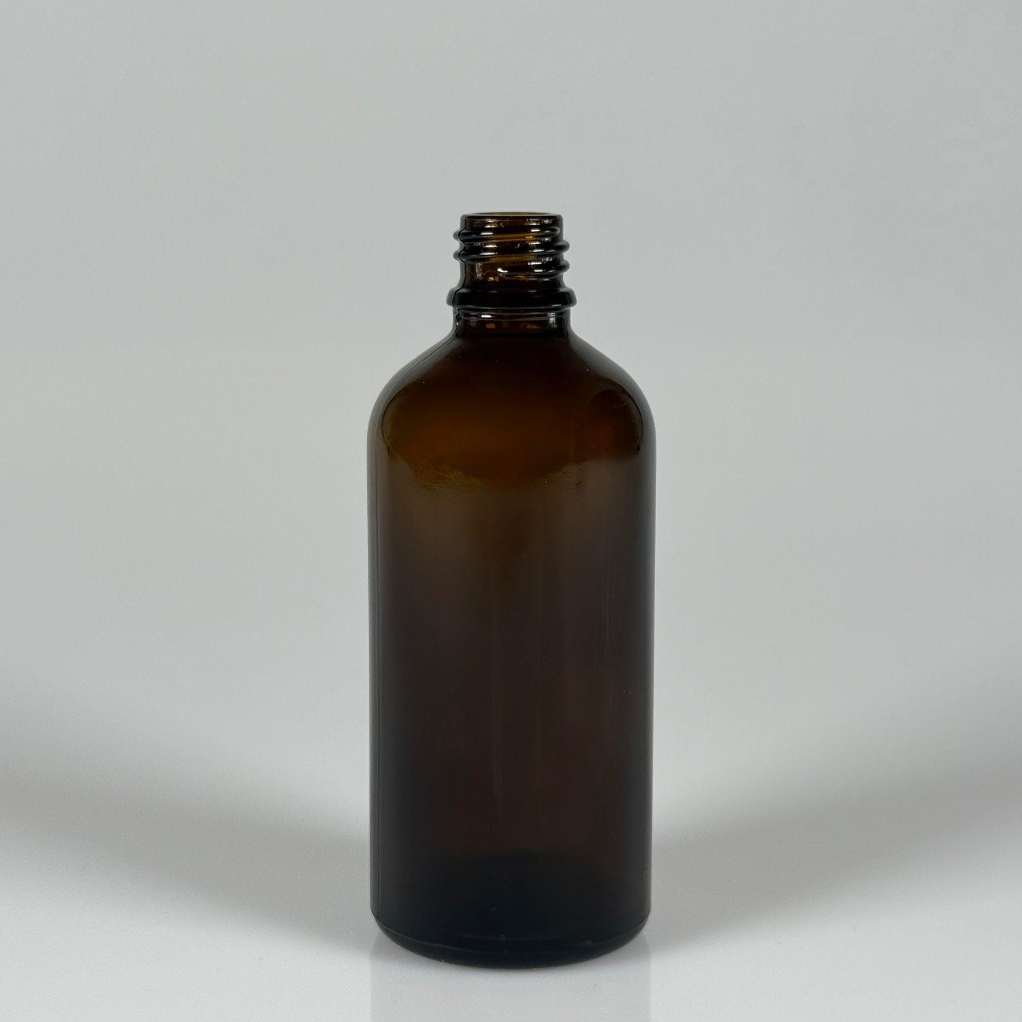 100 CC AMBER CAM ŞİŞE KAPAKSIZ (18 AĞIZ) - 100 ML CAM KAHVERENGİ DROPPER ŞİŞE