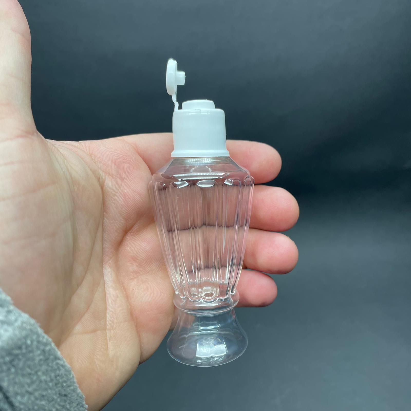 50 CC MİNİ VAZO HÜRREM KOLONYA ŞİŞESİ - YENİ BEYAZ FLİPTOP KAPAKLI - 50 ML AKITICILI CAMPET PLASTİK KOLONYA ŞİŞESİ
