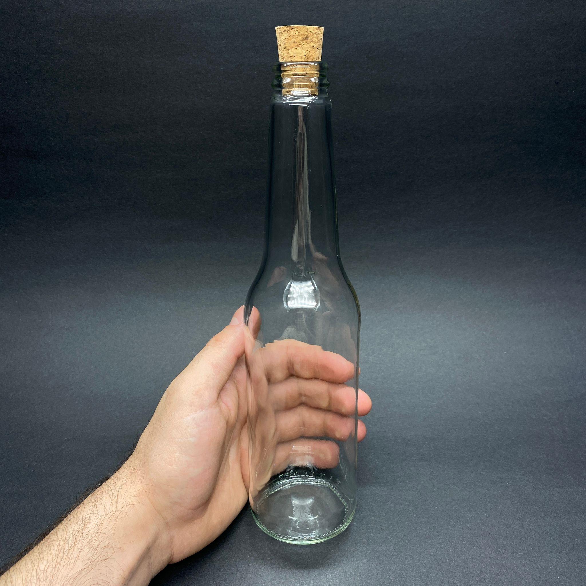 ALYA UZUN MODEL CAM YAĞDANLIK ŞİŞE + MANTAR TIPALI  - 410 ML