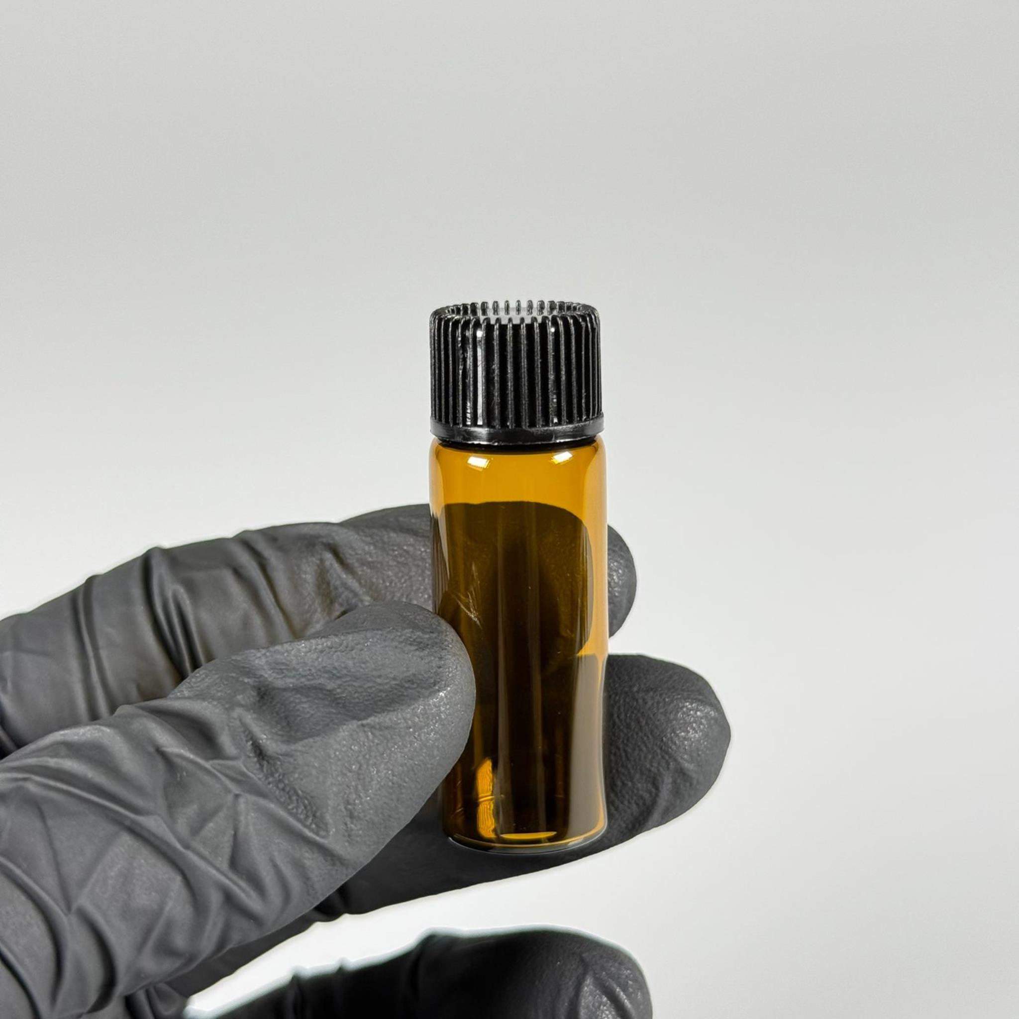 5 CC AMBER İNCE CAM ŞİŞE - SİYAH KAPAKLI + İÇTEN DAMLALIKLI - 5 ML CAM ŞİŞE