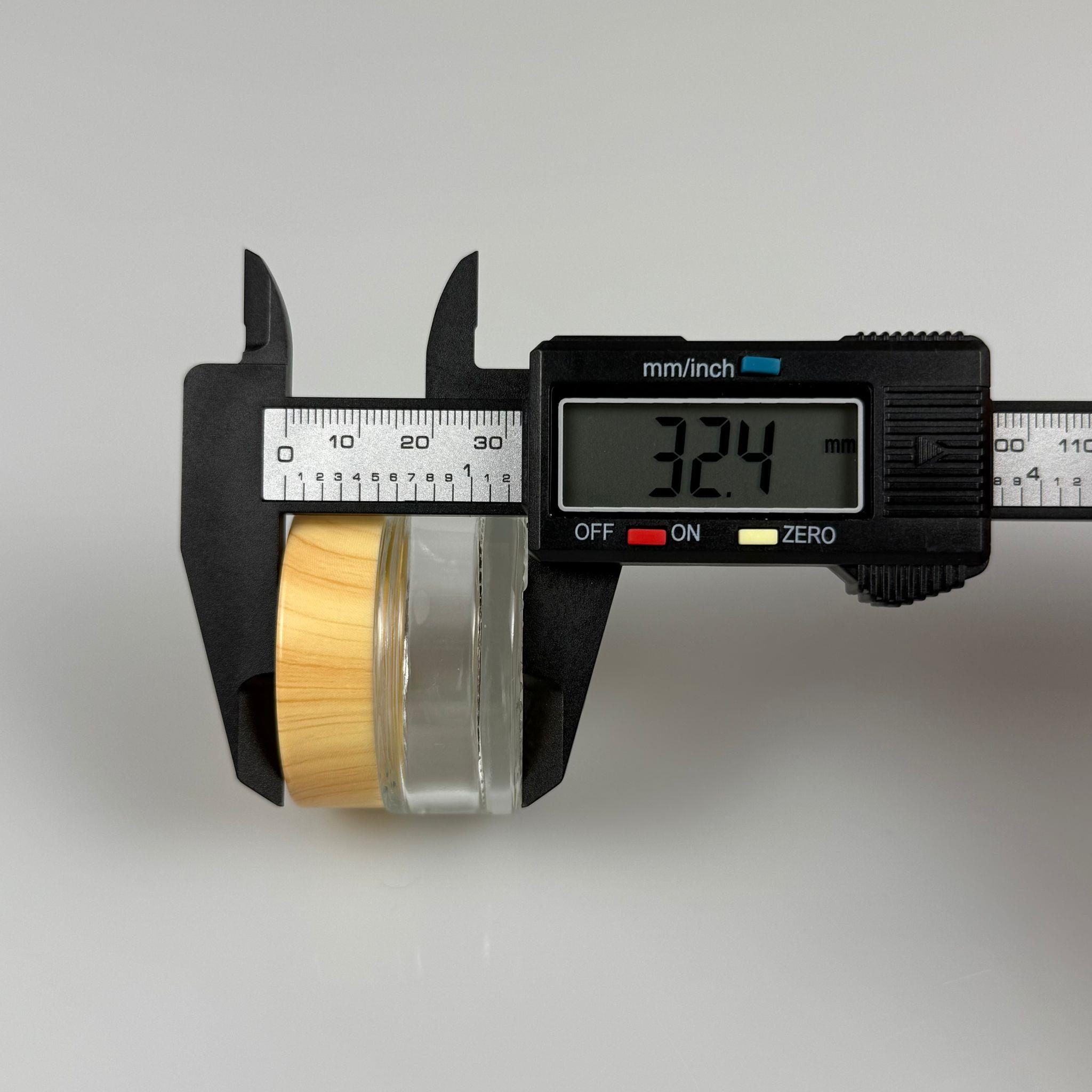 20 CC CAM ŞEFFAF KREM KAVANOZU - AHŞAP DESENLİ PLASTİK KAPAKLI İÇ CONTALI - 20 ML ŞEFFAF CAM KAVANOZ  - KOZMETİK KAVANOZ