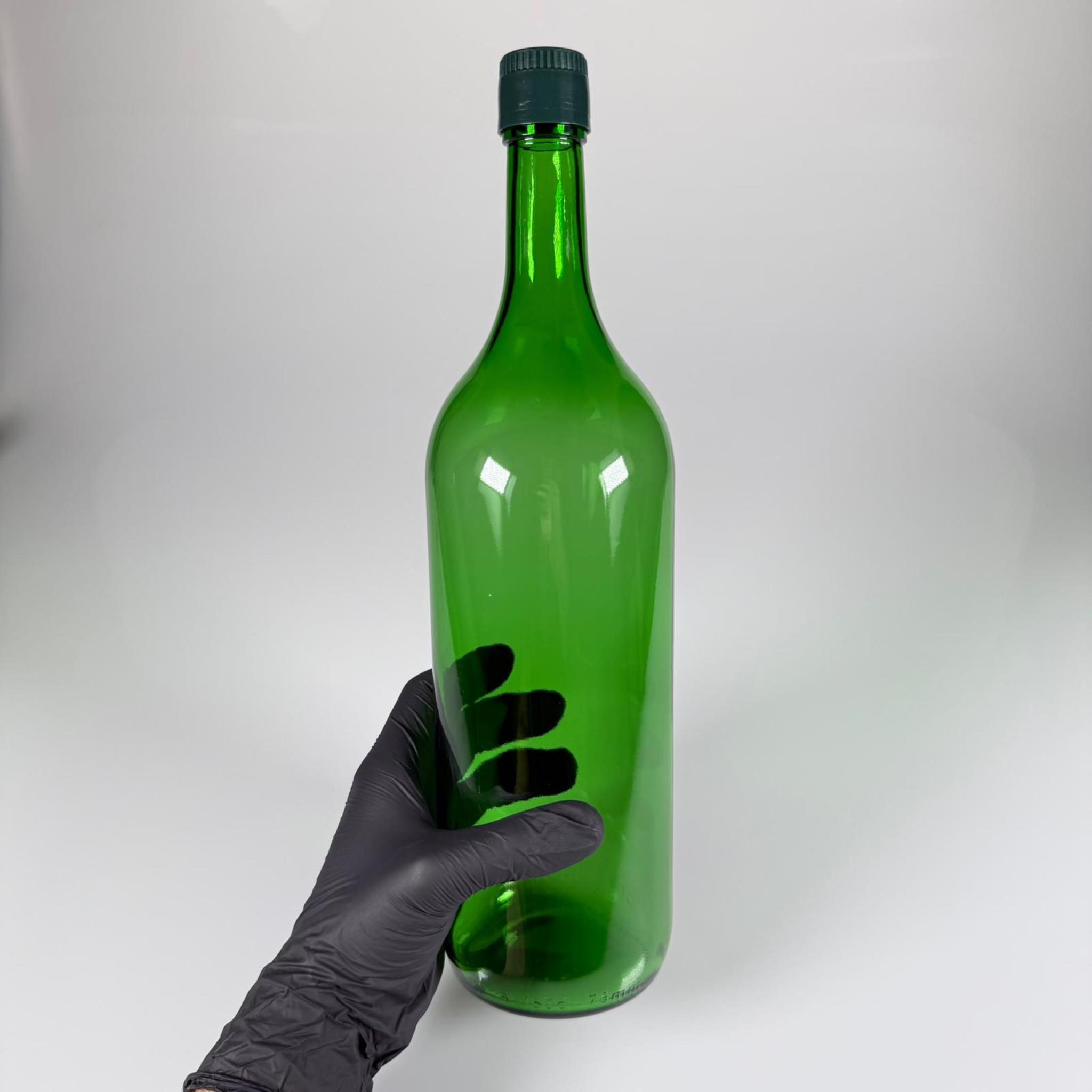 1500 CC CAM ŞİŞE YEŞİL - YEŞİL AKITICILI DROP STOP KAPAKLI - 1500 ML CAM ŞİŞE - 1,5 LT CAM ŞİŞE