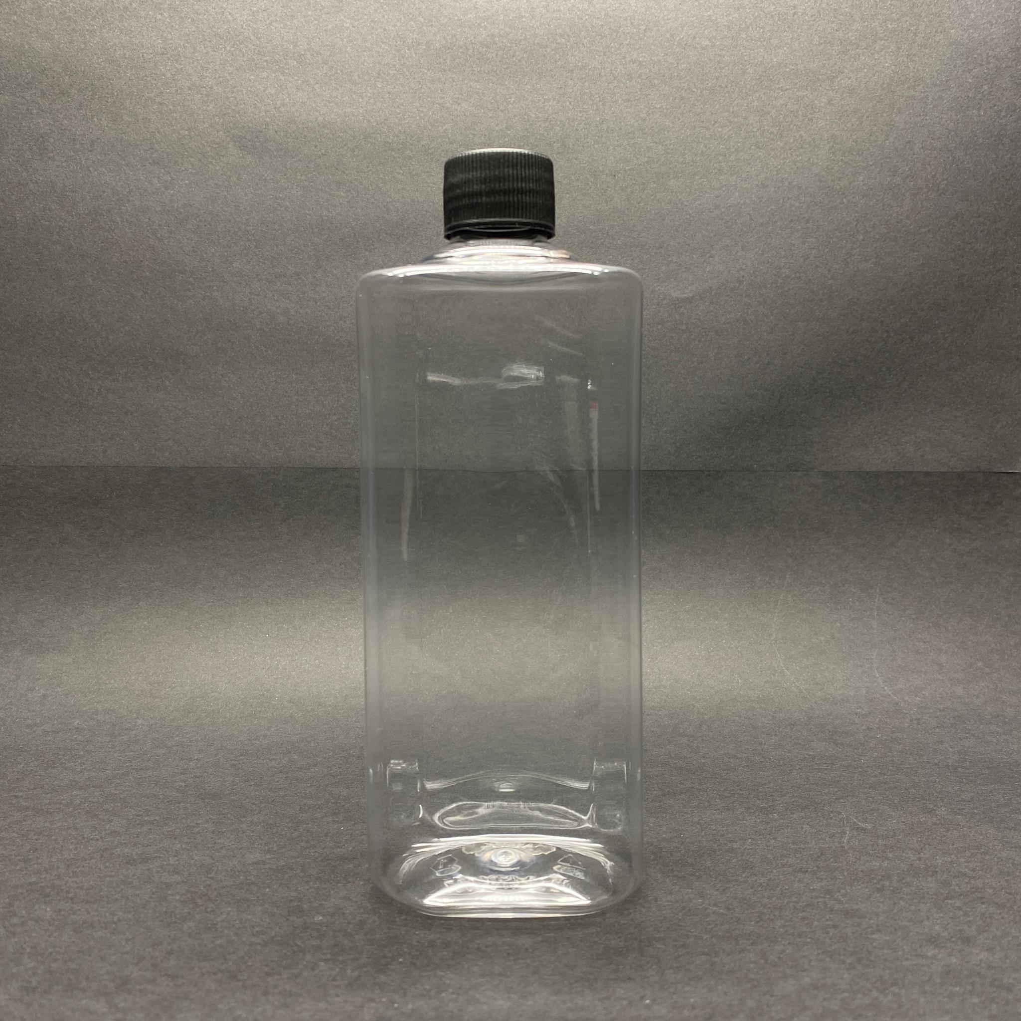 400 CC YASSI MODEL PET ŞİŞE - SİYAH KAPAKLI - 400 ML KAPAKLI PLASTİK ŞİŞE