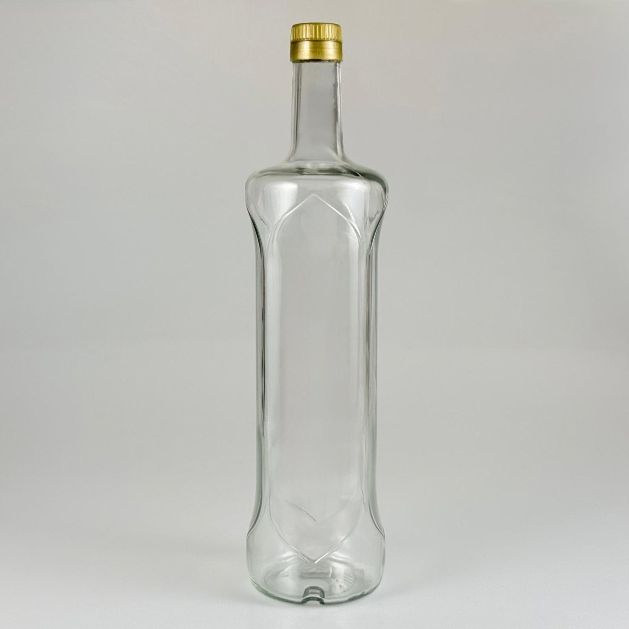 1000 CC DESENLİ DORİKA ŞEFFAF CAM ŞİŞE + GOLD ÇAKMA KAPAKLI TAKIM - 1000 ML MANTAR TIPALI ÇAKMA AĞIZ  CAM ŞİŞE