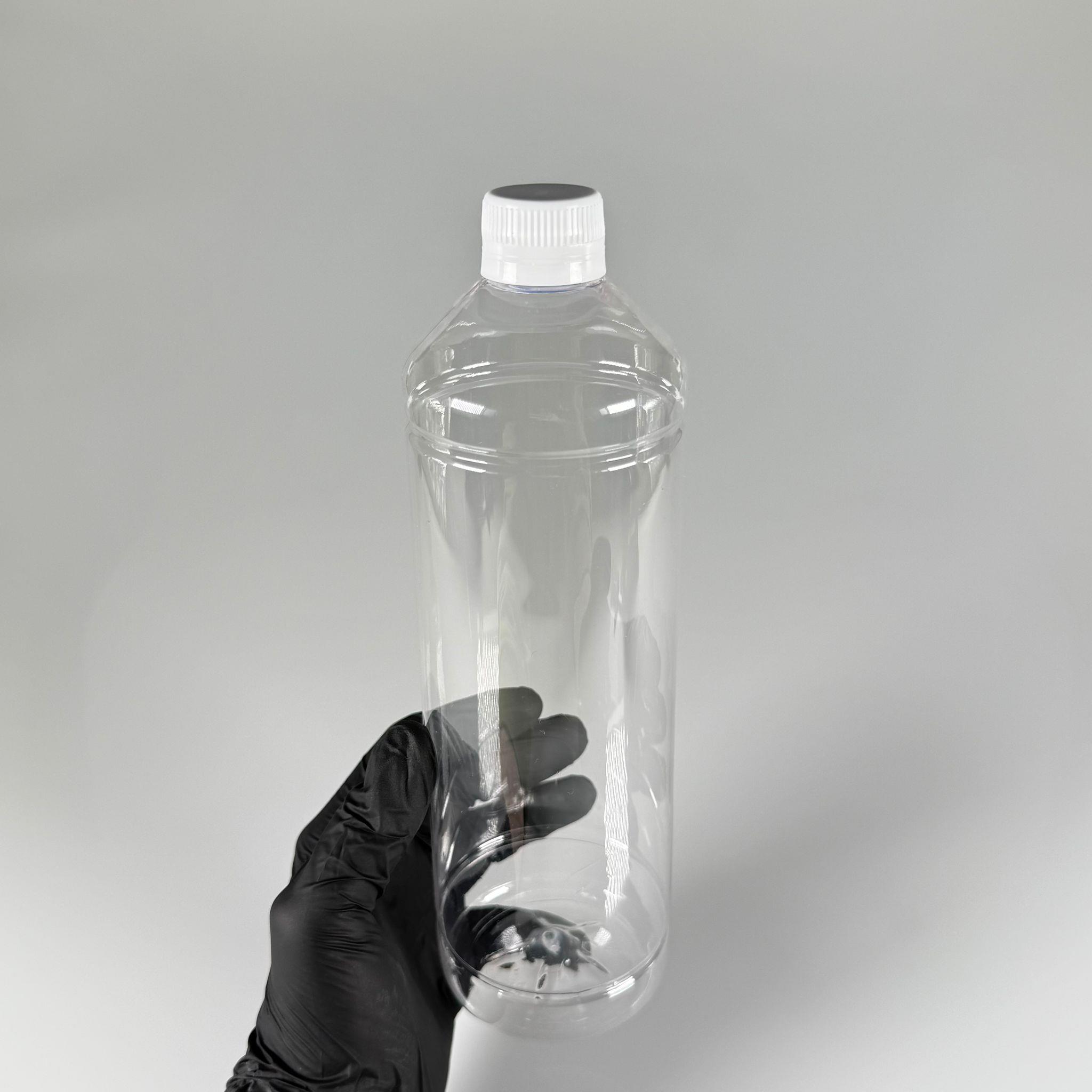 1000 CC DÜZ MODEL PET ŞİŞE (28 AĞIZ) - 1 LİTRE PET ŞİŞE BEYAZ CONTALI KİLİTLİ KAPAKLI