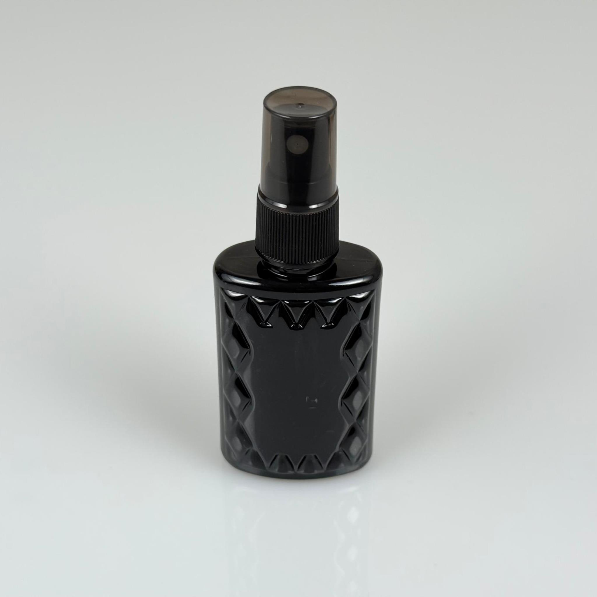 50 CC SİYAH PET KÖŞELİ PARFÜM ŞİŞESİ - SİYAH SPREYLİ - 50 ML PLASTİK PARFÜM - KOLONYA ŞİŞESİ