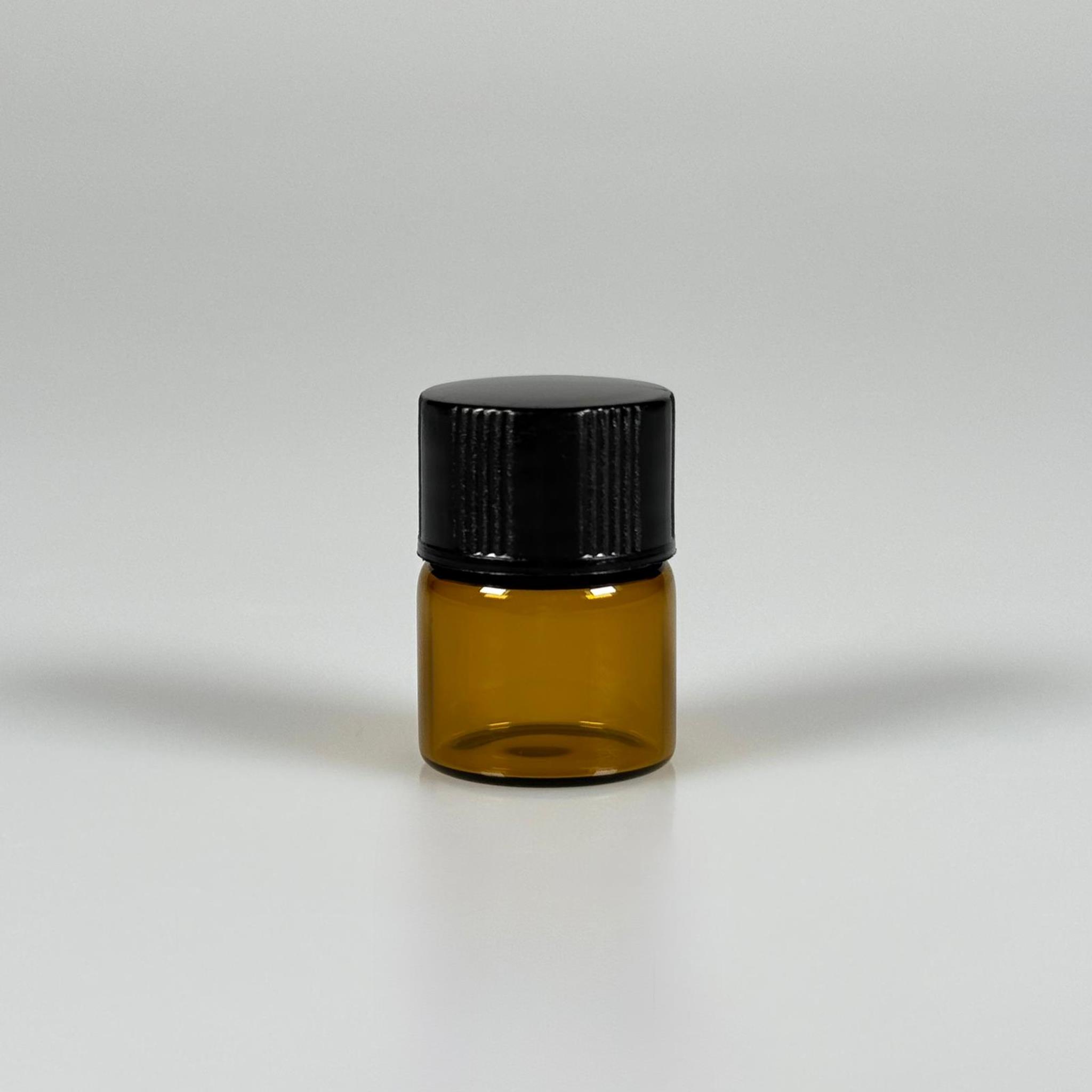 1 CC AMBER CAM ŞİŞE - SİYAH KAPAKLI - 1 ML KAPAKLI CAM ŞİŞE