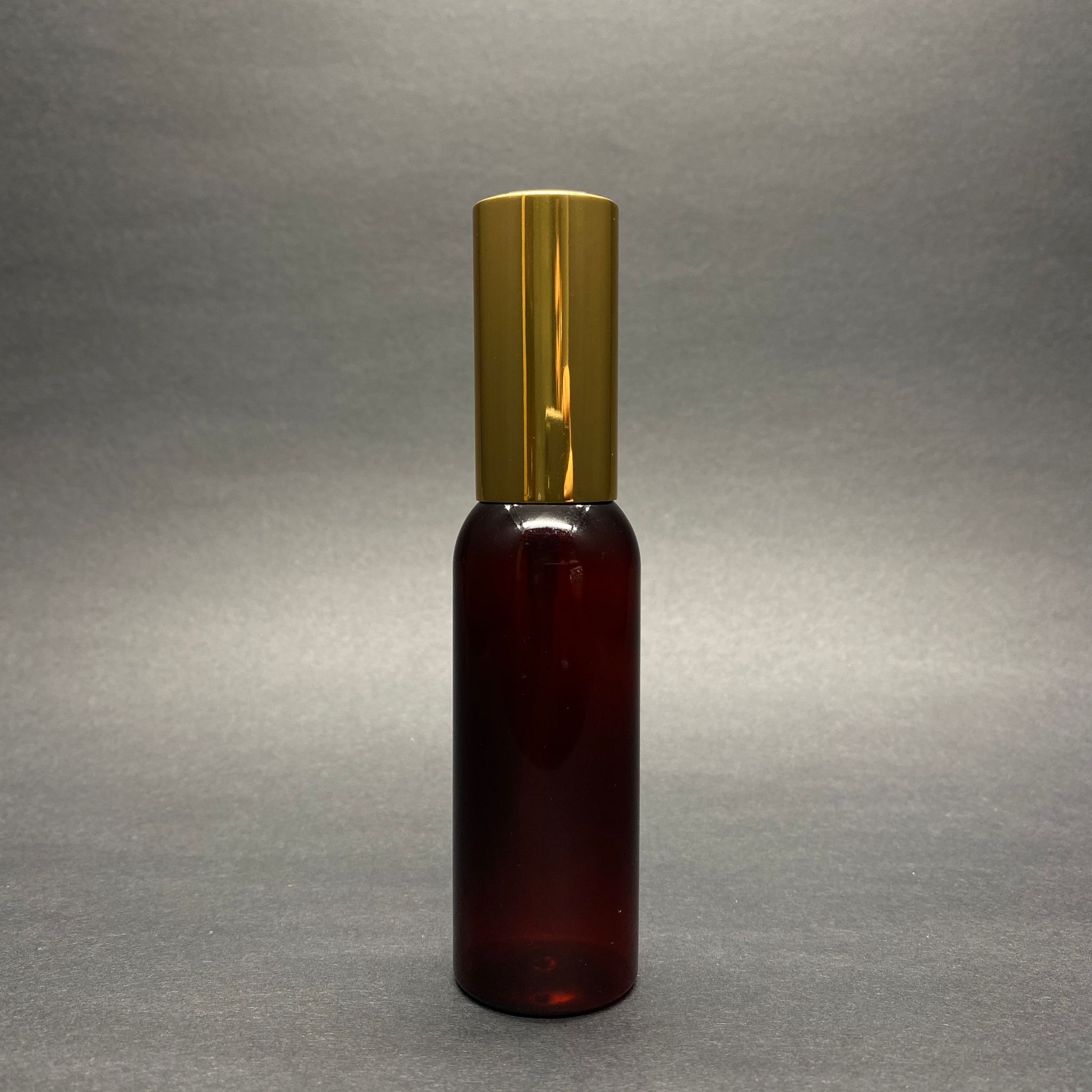 50 CC AMBER LÜX GOLD METAL SPREYLİ PET PARFÜM ŞİŞESİ - 50 ML KAHVERENGİ PET SPREY ŞİŞE