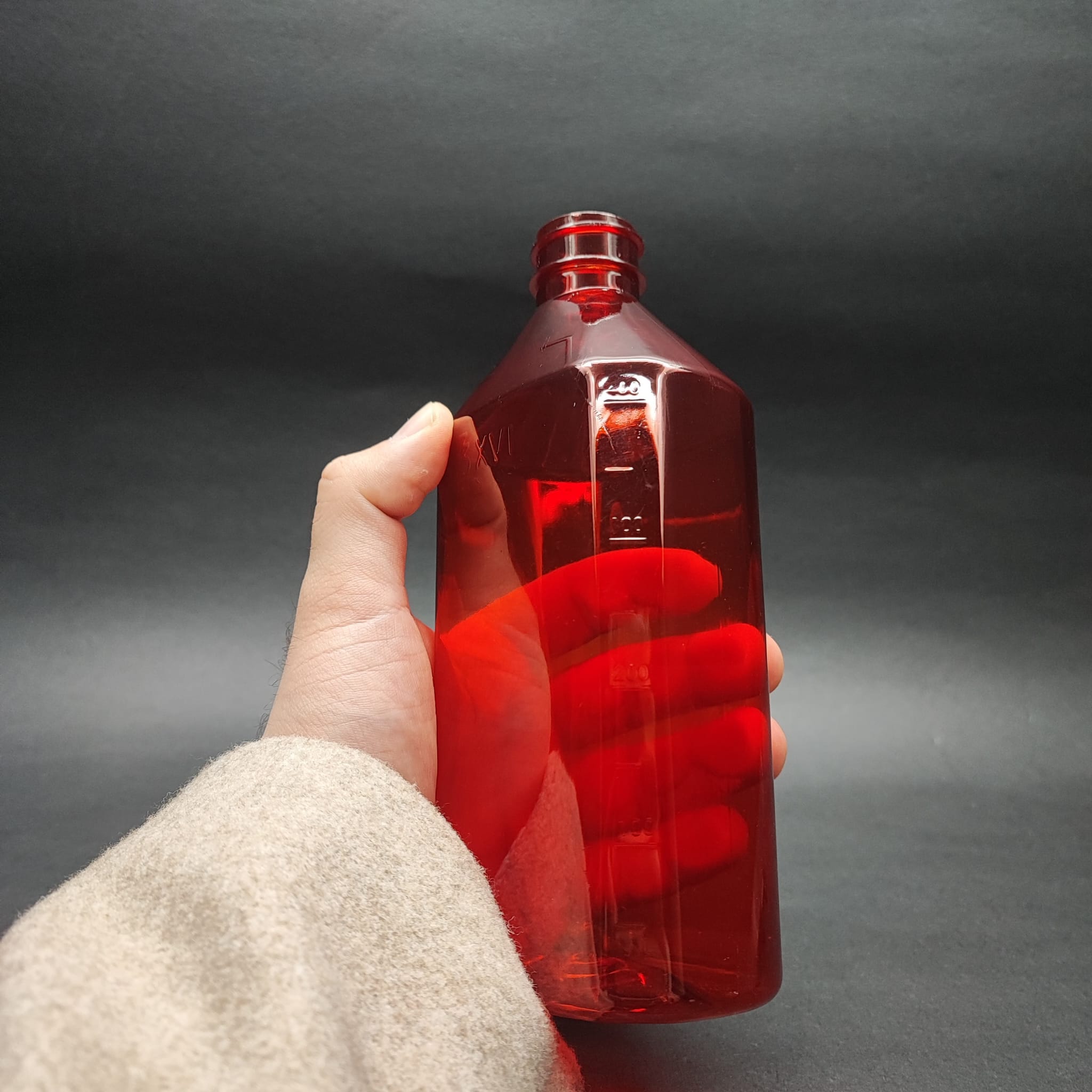 400 CC ÖLÇEKLİ PET ŞİŞE - 28 AĞIZ - 400 ML VE OZ ÖLÇÜLÜ KIRMIZI PET ŞİŞE