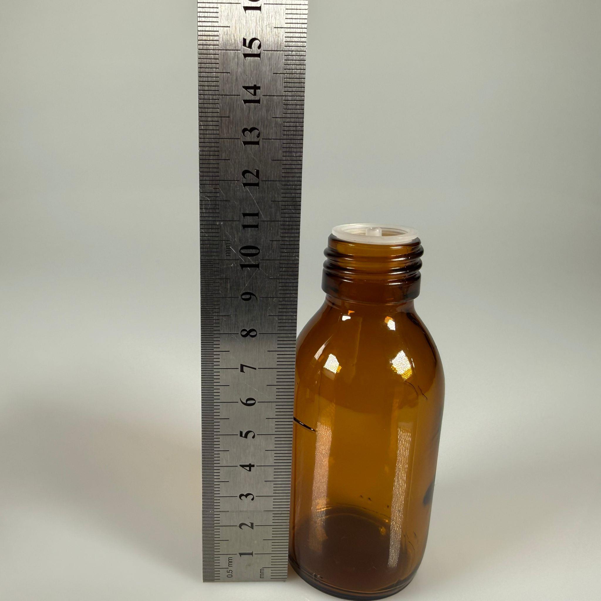 100 ML DOLUMU KOLAY, GENİŞ AĞIZLI İÇTEN DAMLALIKLI ŞİŞE (28 MM AĞIZ)  - 100 CC SİYAH CONTALI KAPAKLI İÇTEN DAMLALIKLI CAM ECZA ŞİŞESİ - AMBER KAHVERENGİ