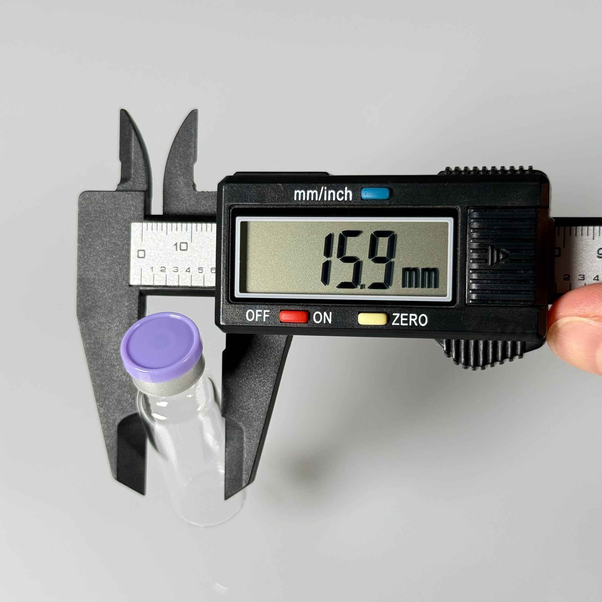 4 ML vial flakon şişe - 13 ağız 4 cc şeffaf cam ilaç şişesi + kauçuk butil enjektör tıpası + mor alüminyum kapaklı takım