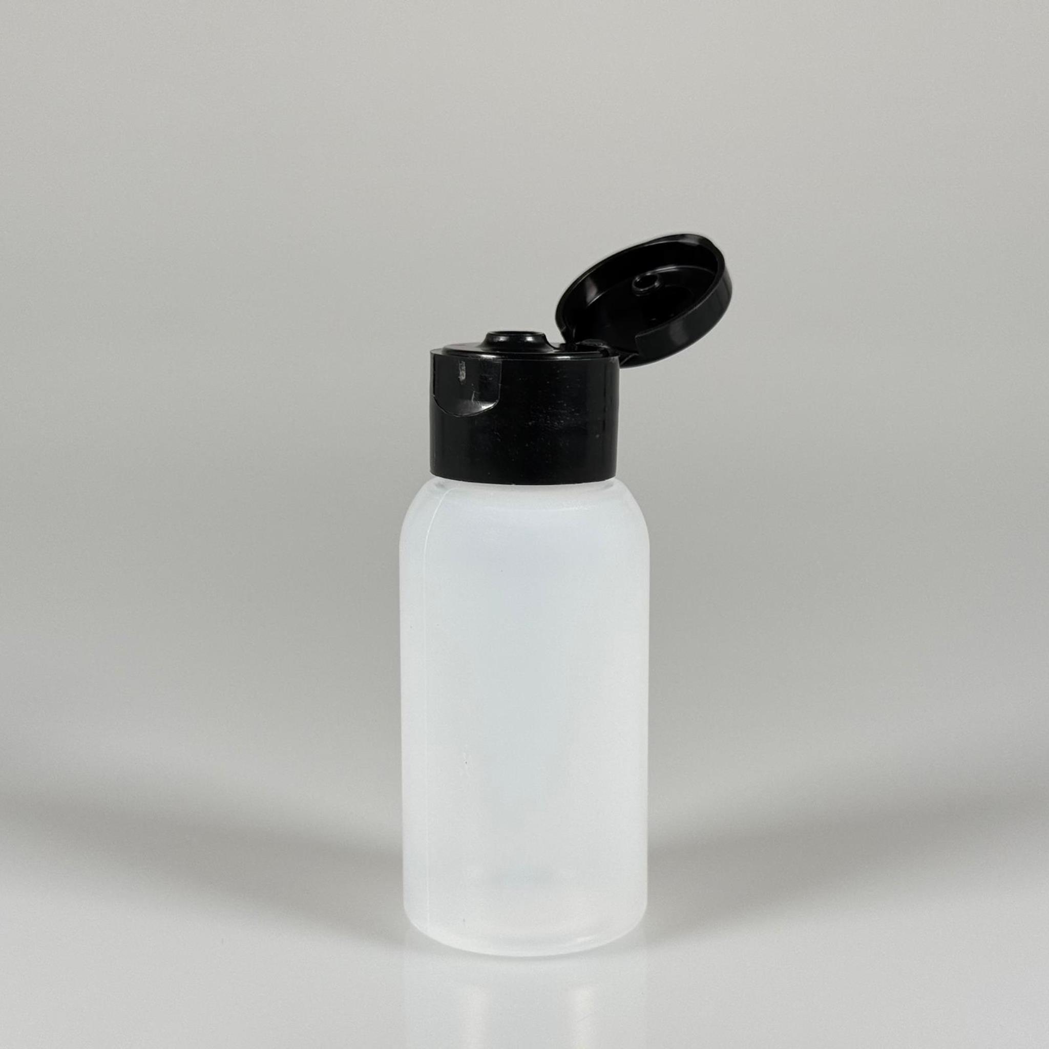 50 ML SIKILABİLİR YUMUŞAK POLİETİLEN PE PLASTİK ŞİŞE - SİYAH FLİPTOP AKITICI ŞAMPUAN KAPAKLI - 50 cc sos, yağ, kartuş, mürekkep vb için boş şişeler