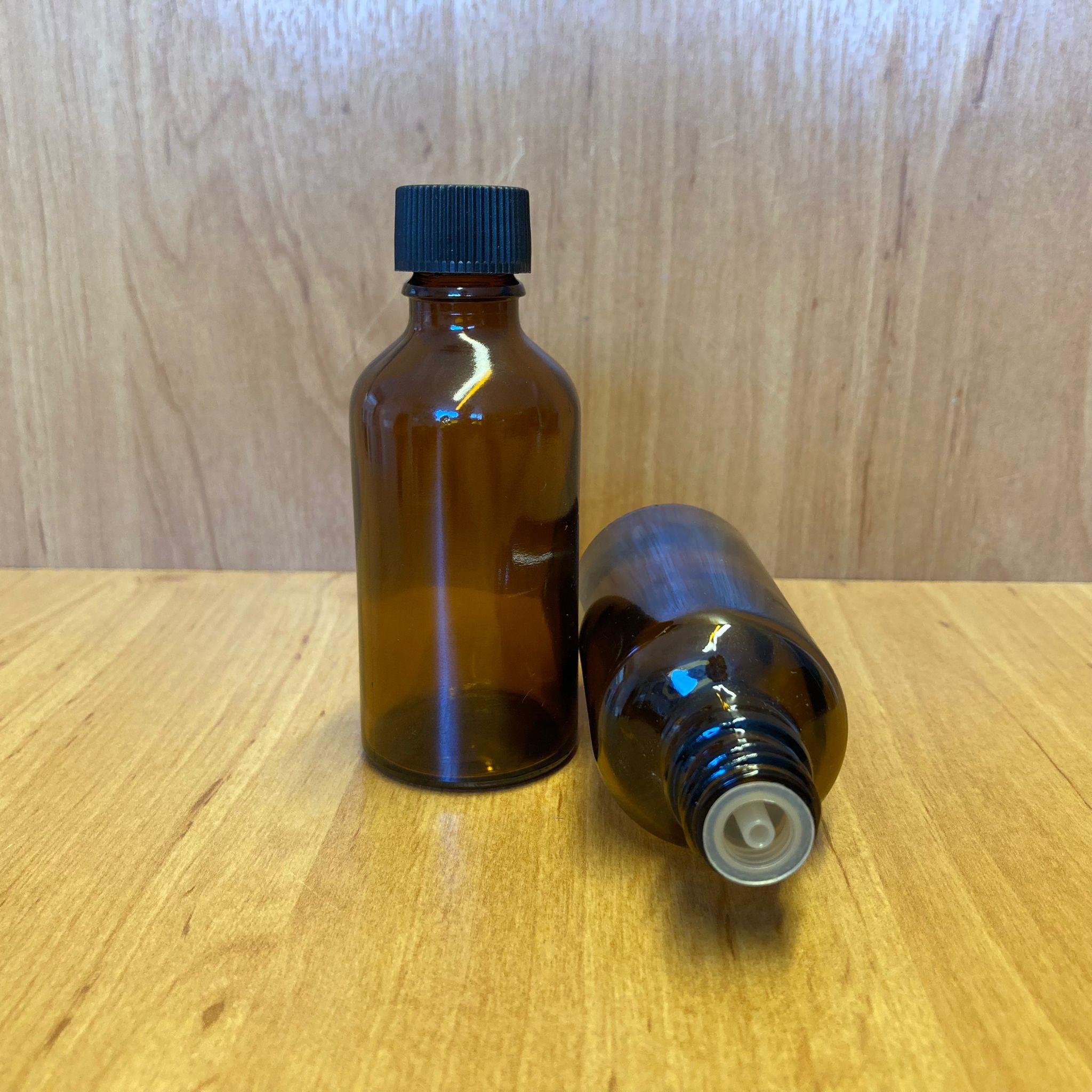 50 CC AMBER İÇTEN DAMLALIKLI - SİYAH PLASTİK KAPAKLI CAM ŞİŞE - 50 ML KOLONYA TIPALI CAM ŞİŞE