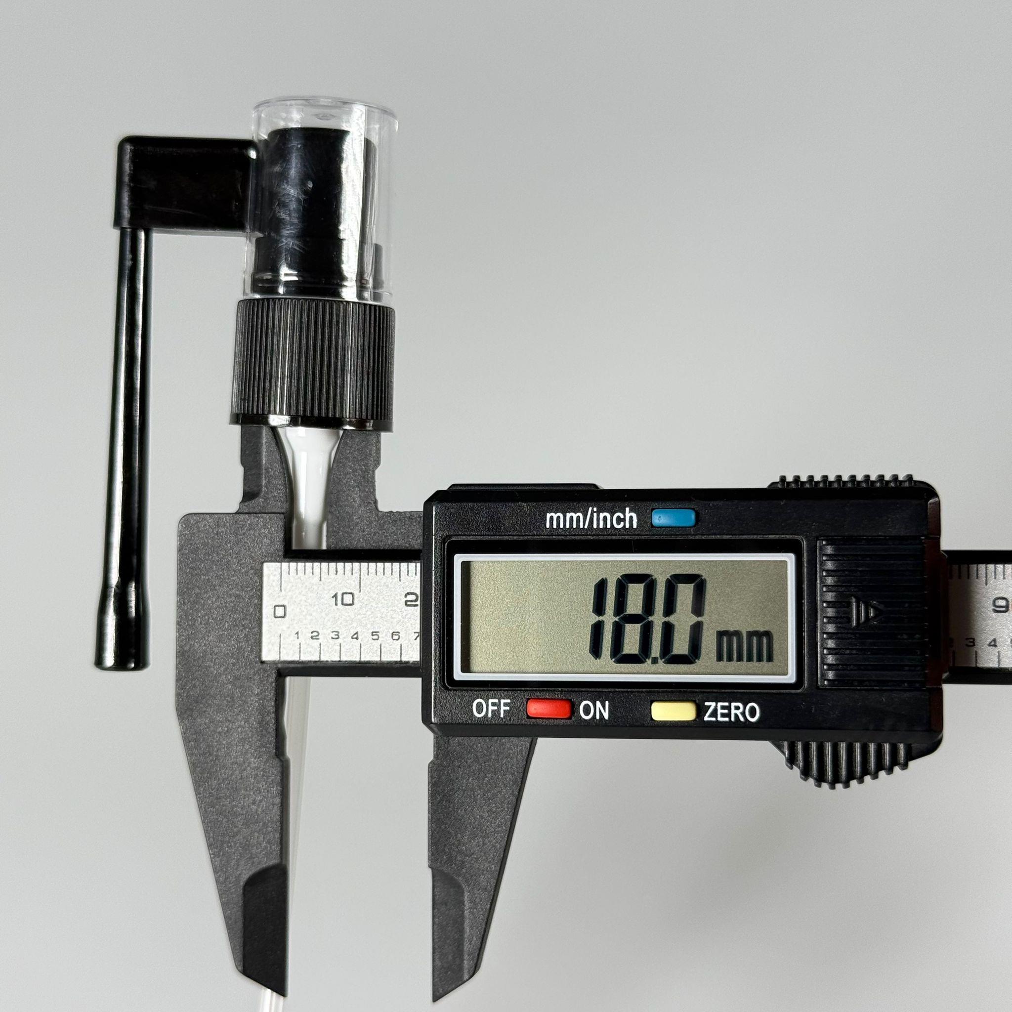 18 MM SPREY ORAL SİYAH - KAPAKLI (BOĞAZ SPREYİ) - Farmasötik Plastik Uzun Nozullu Mist Sprey