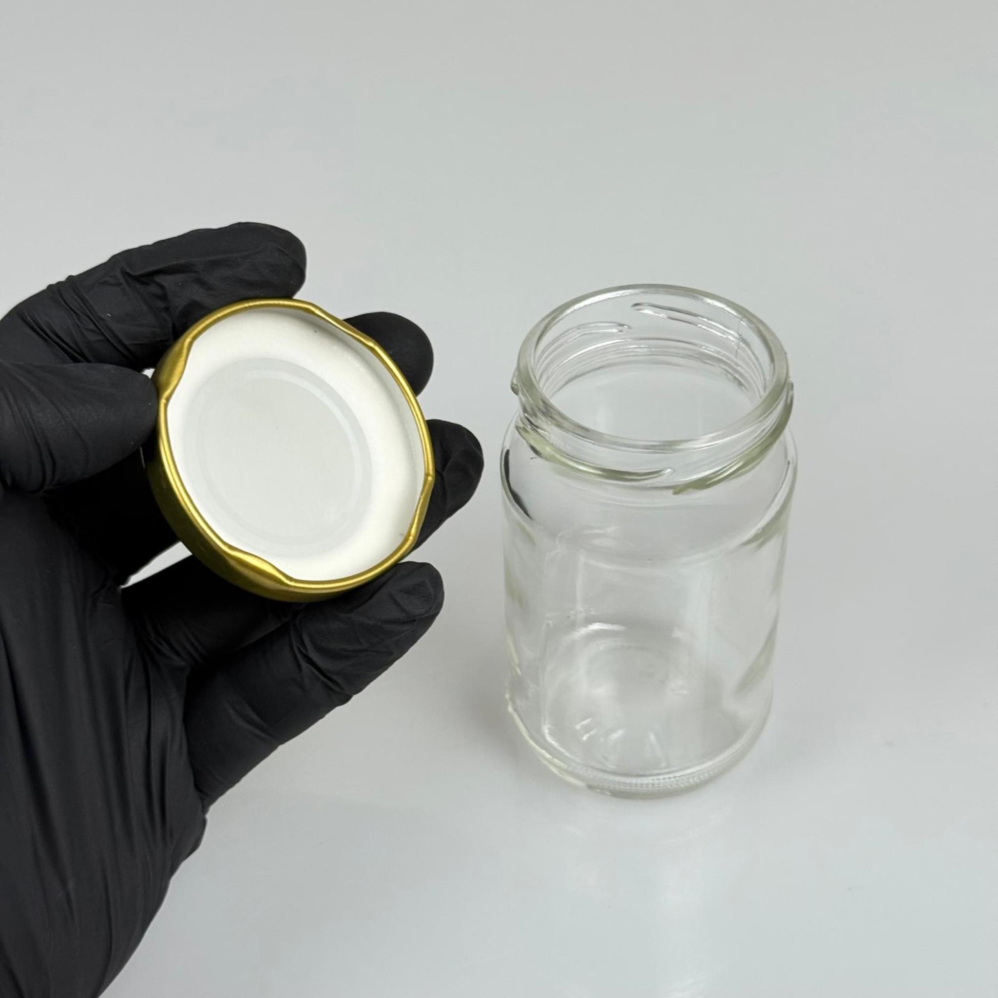 105 CC CAM KAVANOZ - GOLD METAL KAPAKLI - 105 ML CAM KAVANOZ