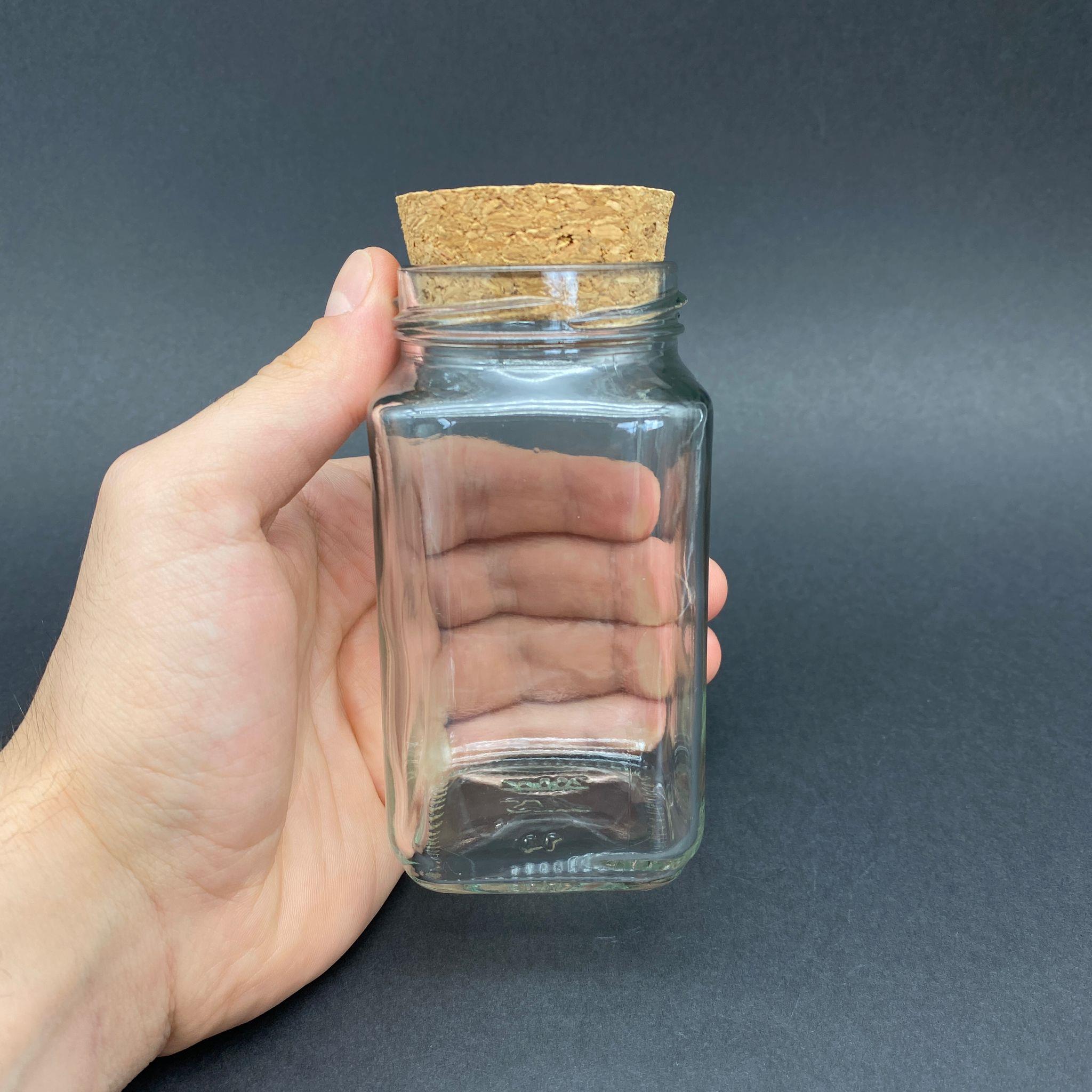 200 CC KARE KAVANOZ - MANTAR TIPALI - 200 ML KÖŞELİ TİP CAM KAVANOZ