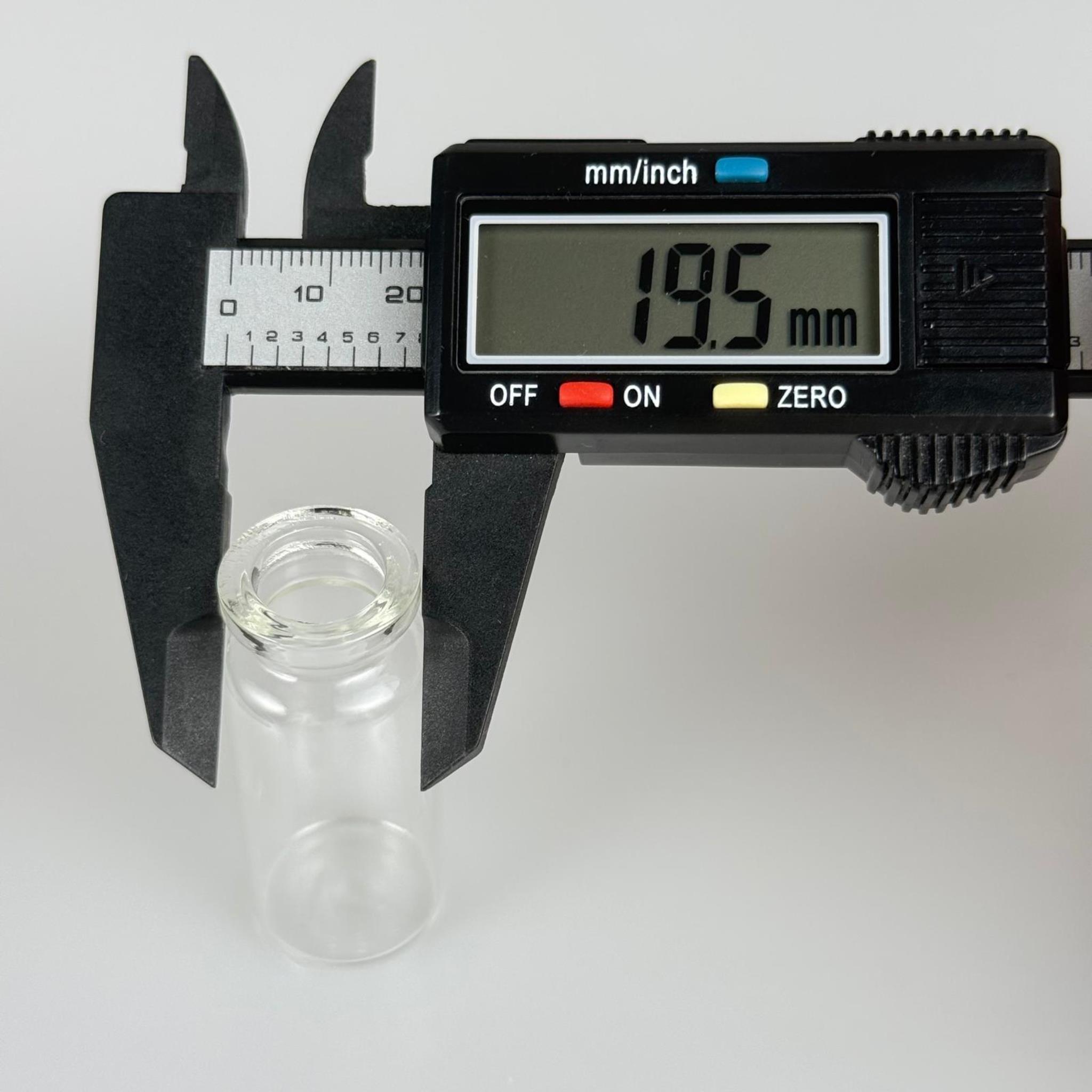 BOROSİLİKAT CAM ŞİŞE - 10 CC - 22x50 MM - ÇEKME CAM BORU FLAKON İNCE PENİSİLİN ŞİŞESİ - AĞIZ ÇAPI 20 MM