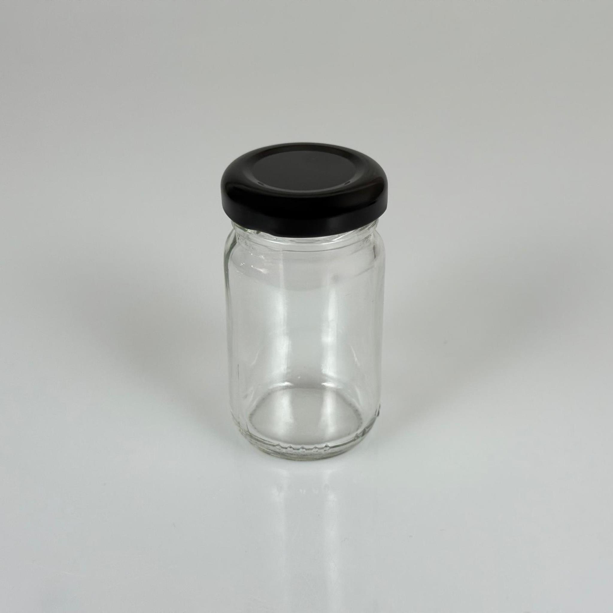 67 CC CAM KAVANOZ - SİYAH METAL KAPAKLI - 67 ML CAM KAVANOZ