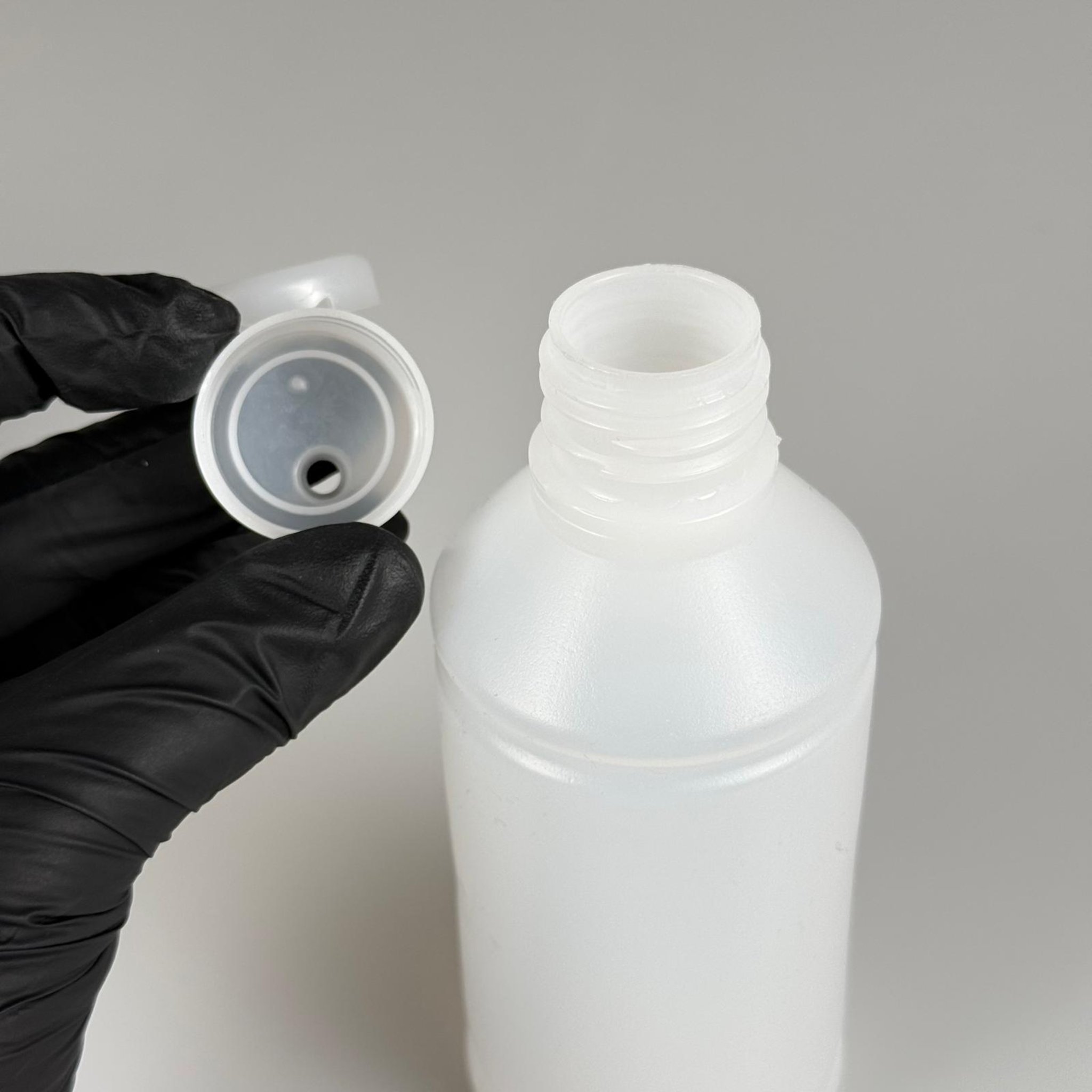 250 CC TİNER ŞİŞESİ - ŞEFFAF FLİPTOP KAPAKLI - 250 ML KİMYASALA DAYANIKLI PLASTİK ŞİŞE - 0,25 LT POLİETİLEN ŞİŞE