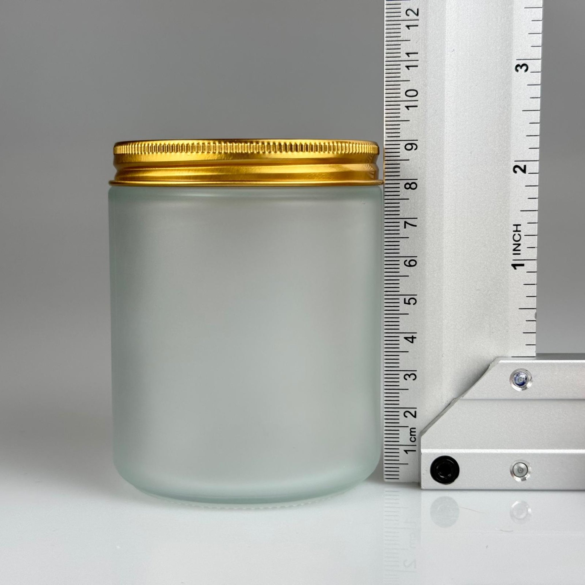 270 CC CAM BUZLU MUM KAVANOZU - KÖPÜK CONTALI SIZDIRMAZ GOLD METAL KAPAKLI  - 270 ML KREM KAVANOZU - MUM KAVANOZLARI - MEDİKAL KAVANOZ