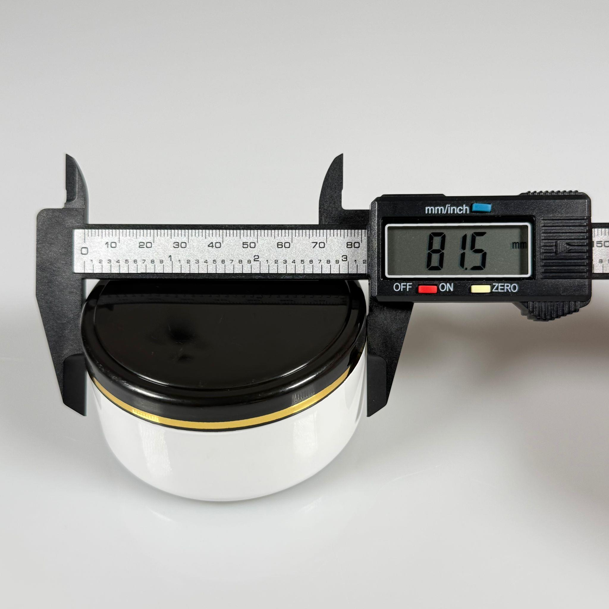 150 CC PİTY KREM KAVANOZU - KAPAKLI - BEYAZ - GOLD YALDIZLI SİYAH KAPAKLI KREM KUTUSU - KOZMETİK AMBALAJ