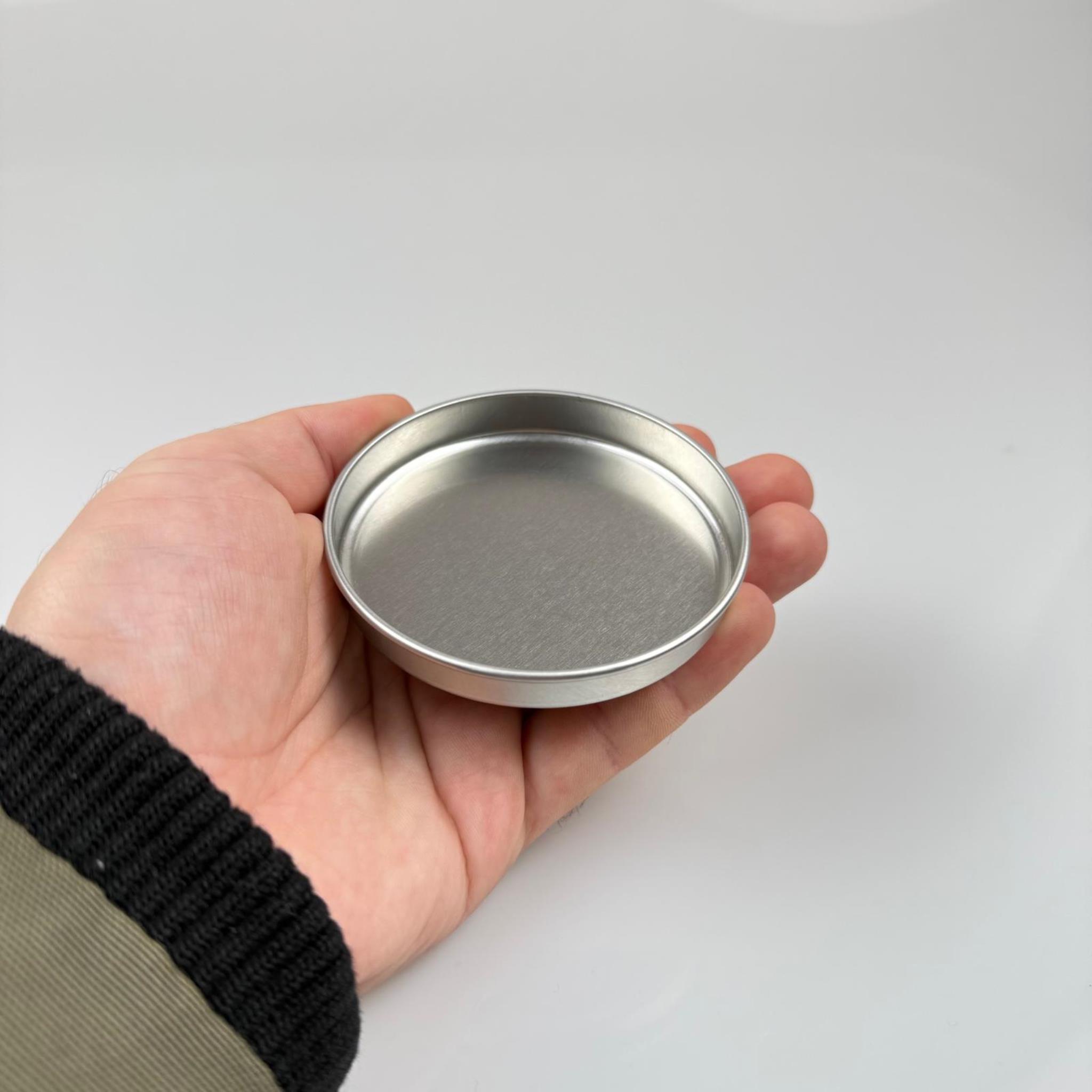 50 CC TENEKE KUTU - GÜMÜŞ - KAPAKSIZ - METAL AMBALAJ - MUM TENEKESİ 77x 12 MM